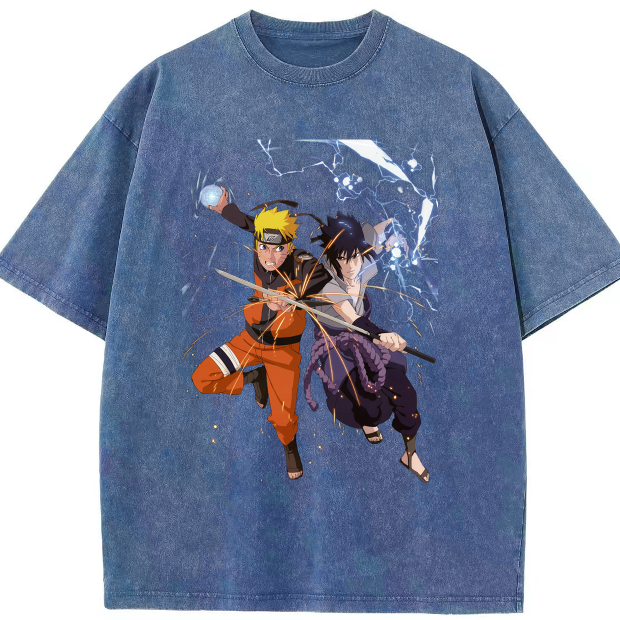 （画像用） NARUTO -ナルト- うずまき ナルト Uzumaki Naruto 綿100% ヴィンテージ風 半袖Tシャツ（フロントプリント）