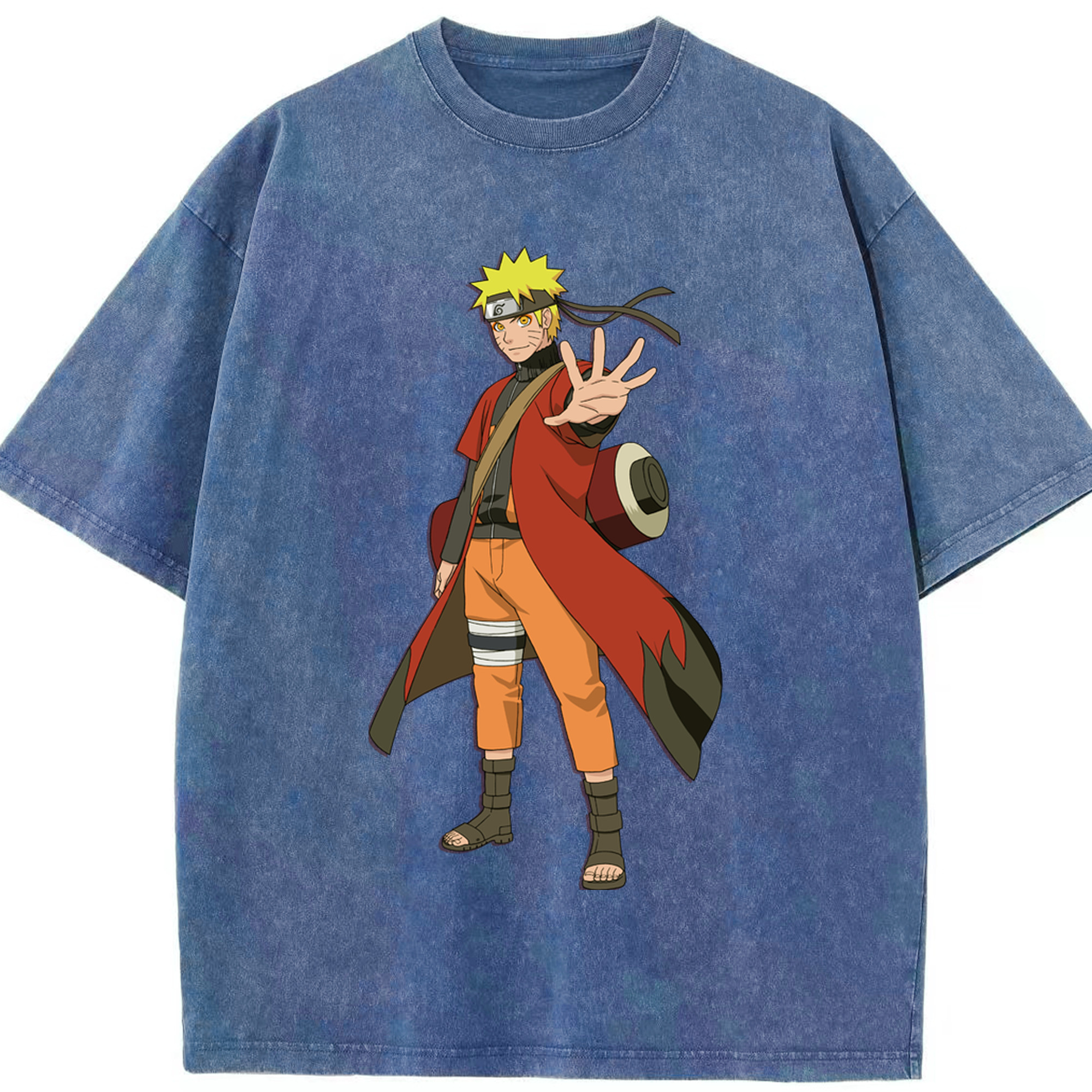 （画像用） NARUTO -ナルト- うずまき ナルト Uzumaki Naruto 綿100% ヴィンテージ風 半袖Tシャツ（フロントプリント）