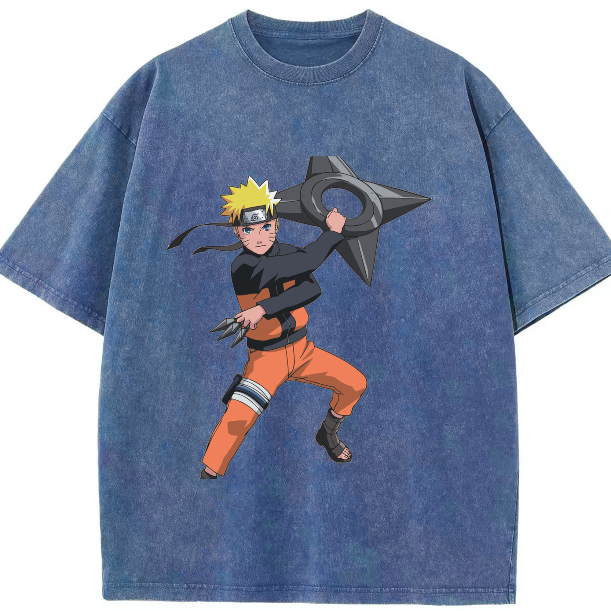 （画像用） NARUTO -ナルト- うずまき ナルト Uzumaki Naruto 綿100% ヴィンテージ風 半袖Tシャツ（フロントプリント）
