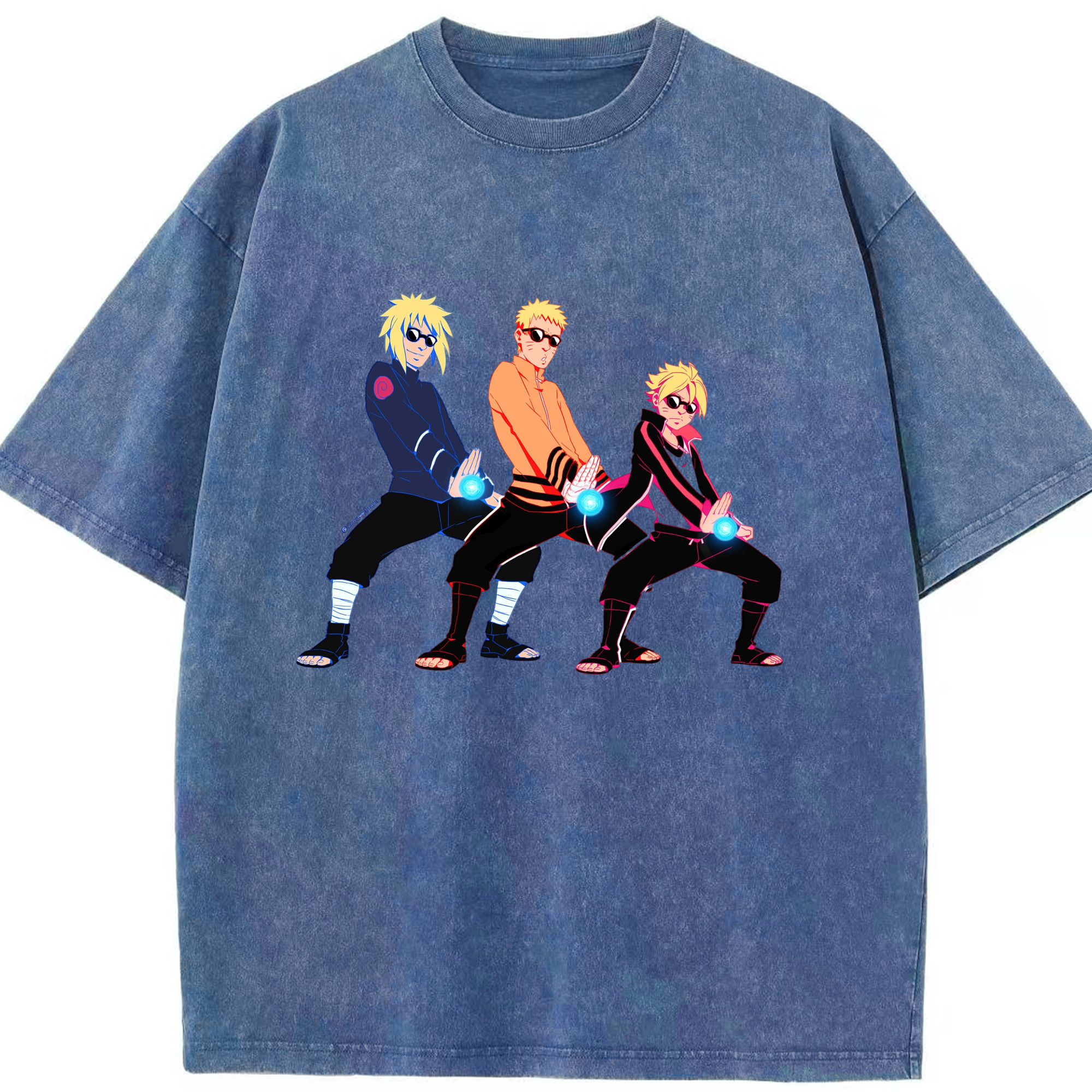 （画像用） NARUTO -ナルト- うずまき ナルト Uzumaki Naruto 綿100% ヴィンテージ風 半袖Tシャツ（フロントプリント）