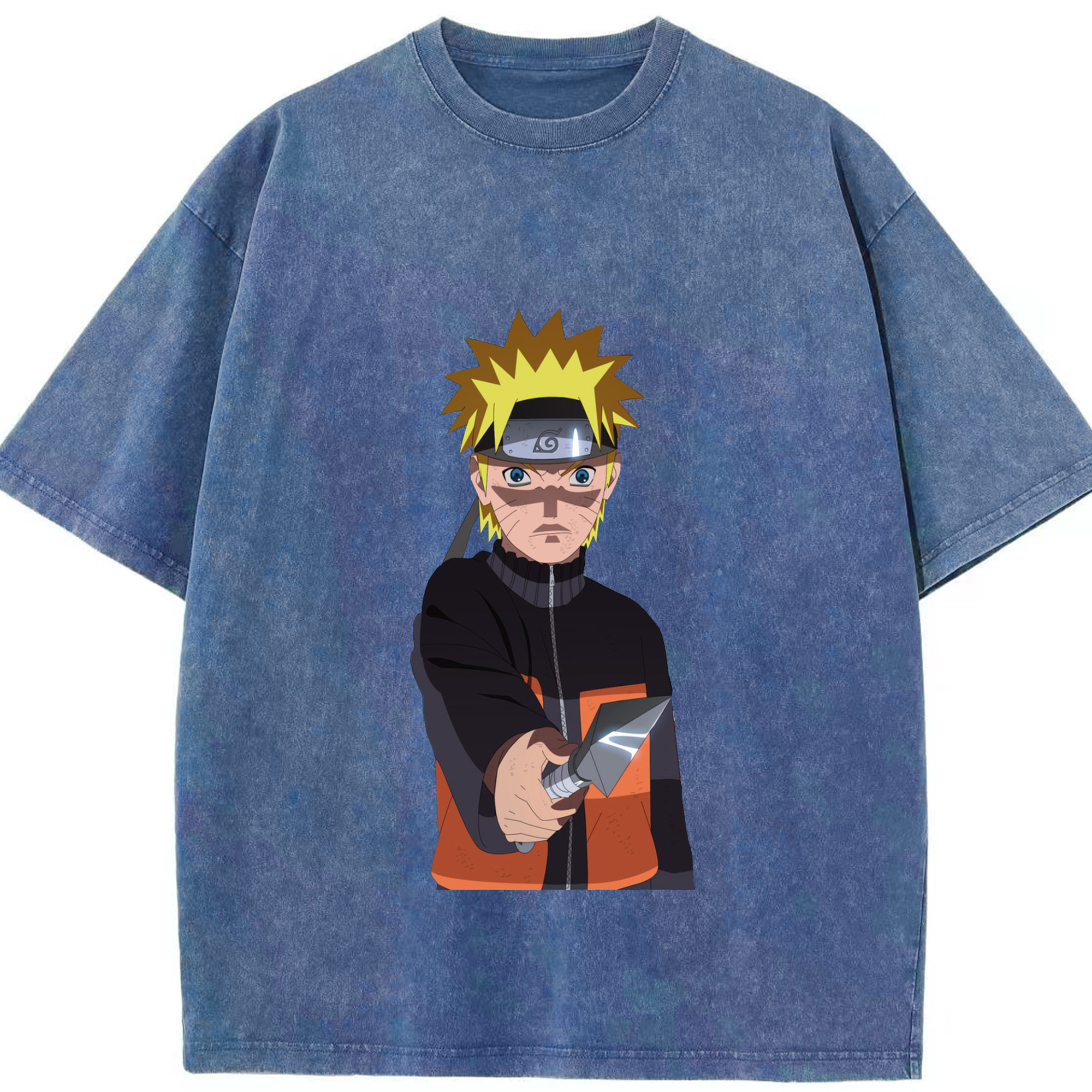 （画像用） NARUTO -ナルト- うずまき ナルト Uzumaki Naruto 綿100% ヴィンテージ風 半袖Tシャツ（フロントプリント）