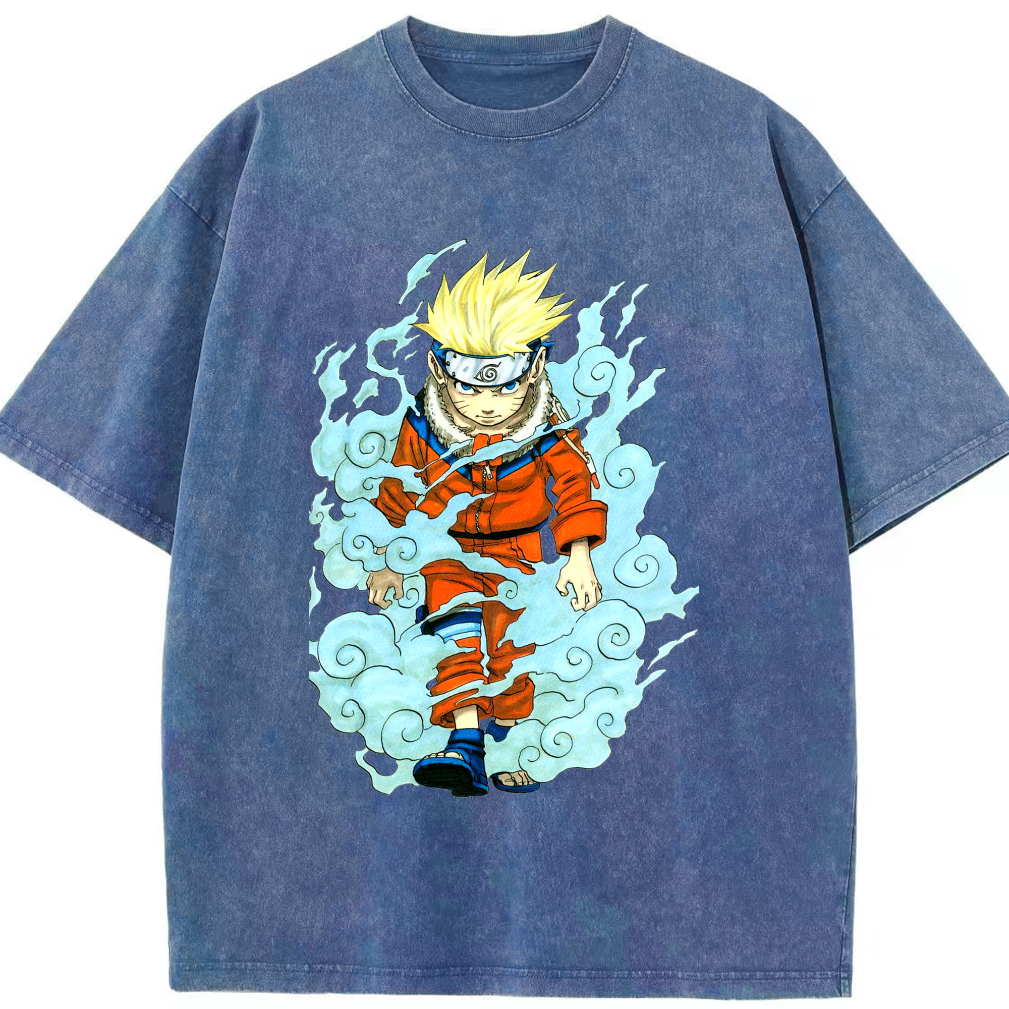 （画像用） NARUTO -ナルト- うずまき ナルト Uzumaki Naruto 綿100% ヴィンテージ風 半袖Tシャツ（フロントプリント）