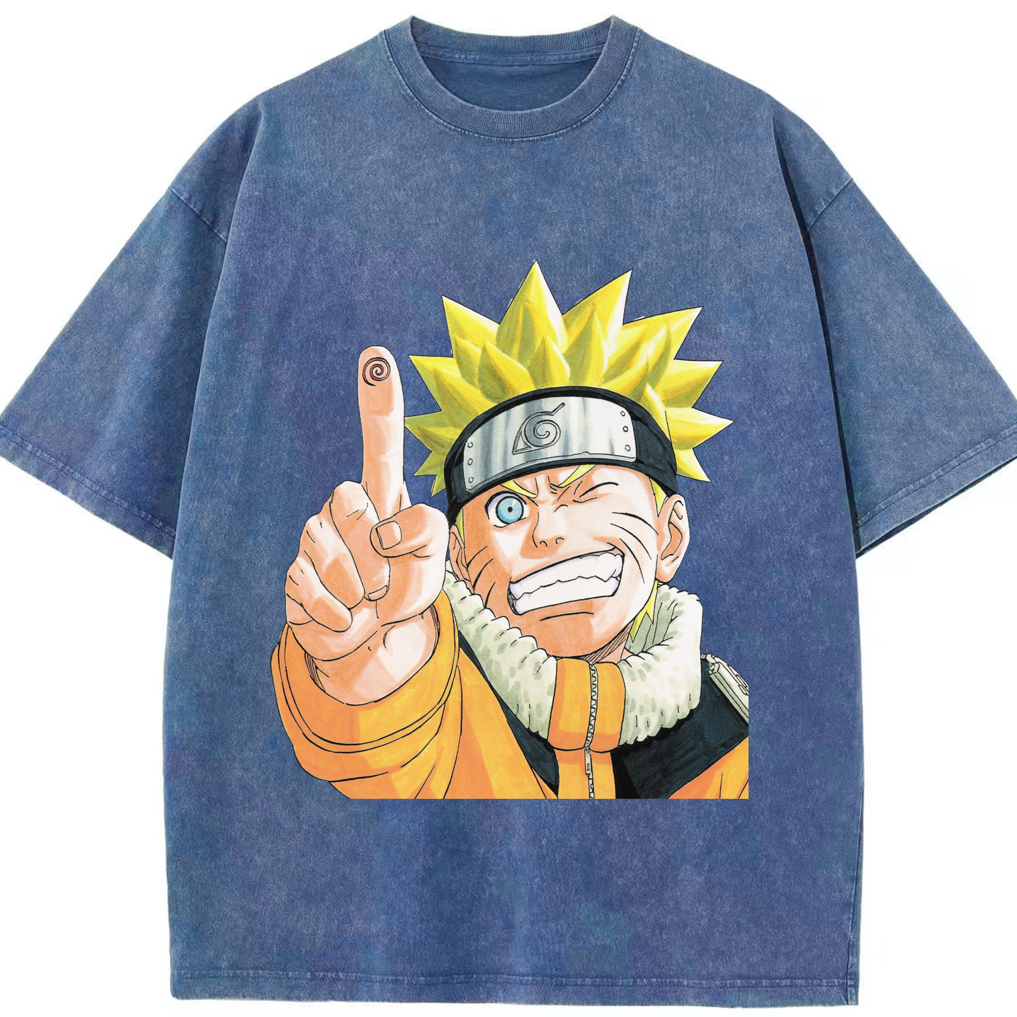 （画像用） NARUTO -ナルト- うずまき ナルト Uzumaki Naruto 綿100% ヴィンテージ風 半袖Tシャツ（フロントプリント）