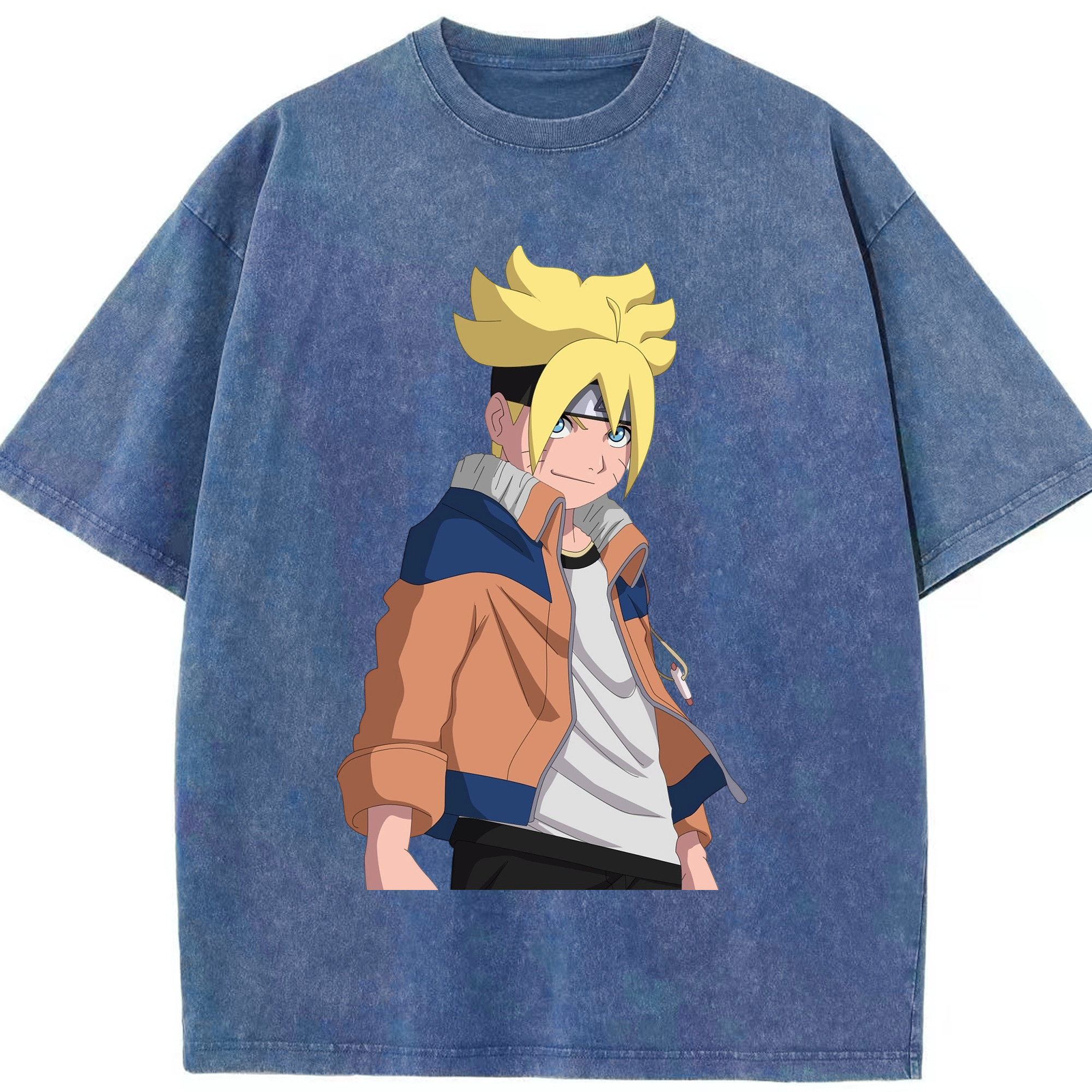 （画像用） NARUTO -ナルト- うずまき ナルト Uzumaki Naruto 綿100% ヴィンテージ風 半袖Tシャツ（フロントプリント）