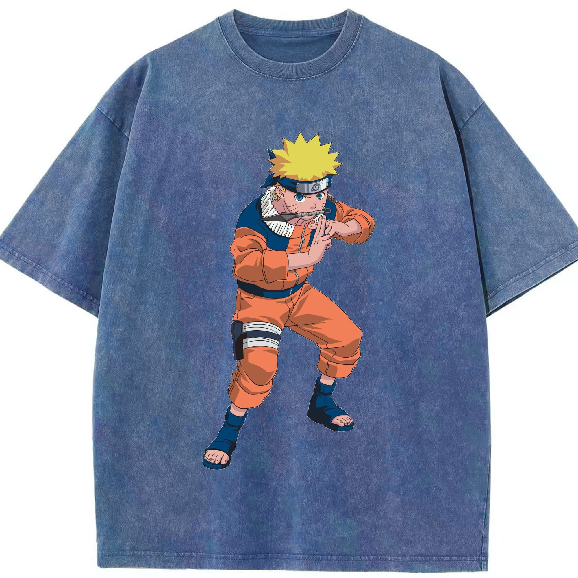 （画像用） NARUTO -ナルト- うずまき ナルト Uzumaki Naruto 綿100% ヴィンテージ風 半袖Tシャツ（フロントプリント）