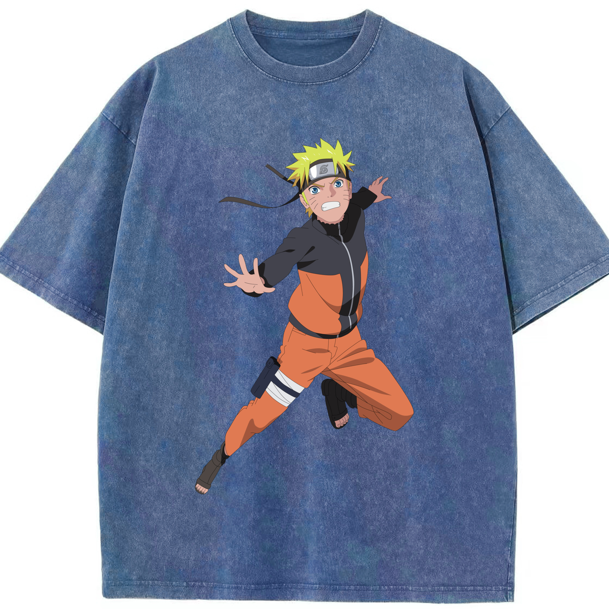 （画像用） NARUTO -ナルト- うずまき ナルト Uzumaki Naruto 綿100% ヴィンテージ風 半袖Tシャツ（フロントプリント）