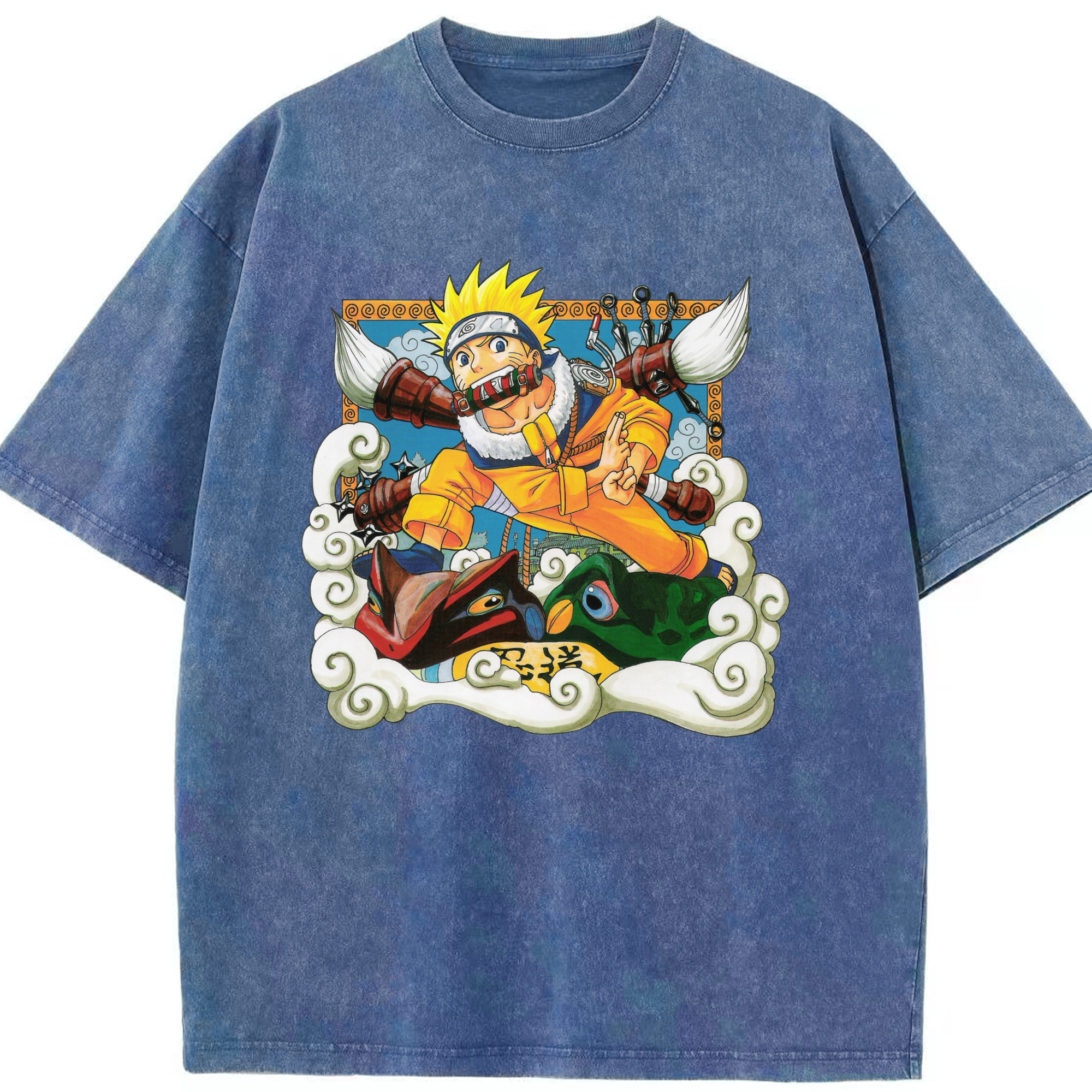 （画像用） NARUTO -ナルト- うずまき ナルト Uzumaki Naruto 綿100% ヴィンテージ風 半袖Tシャツ（フロントプリント）