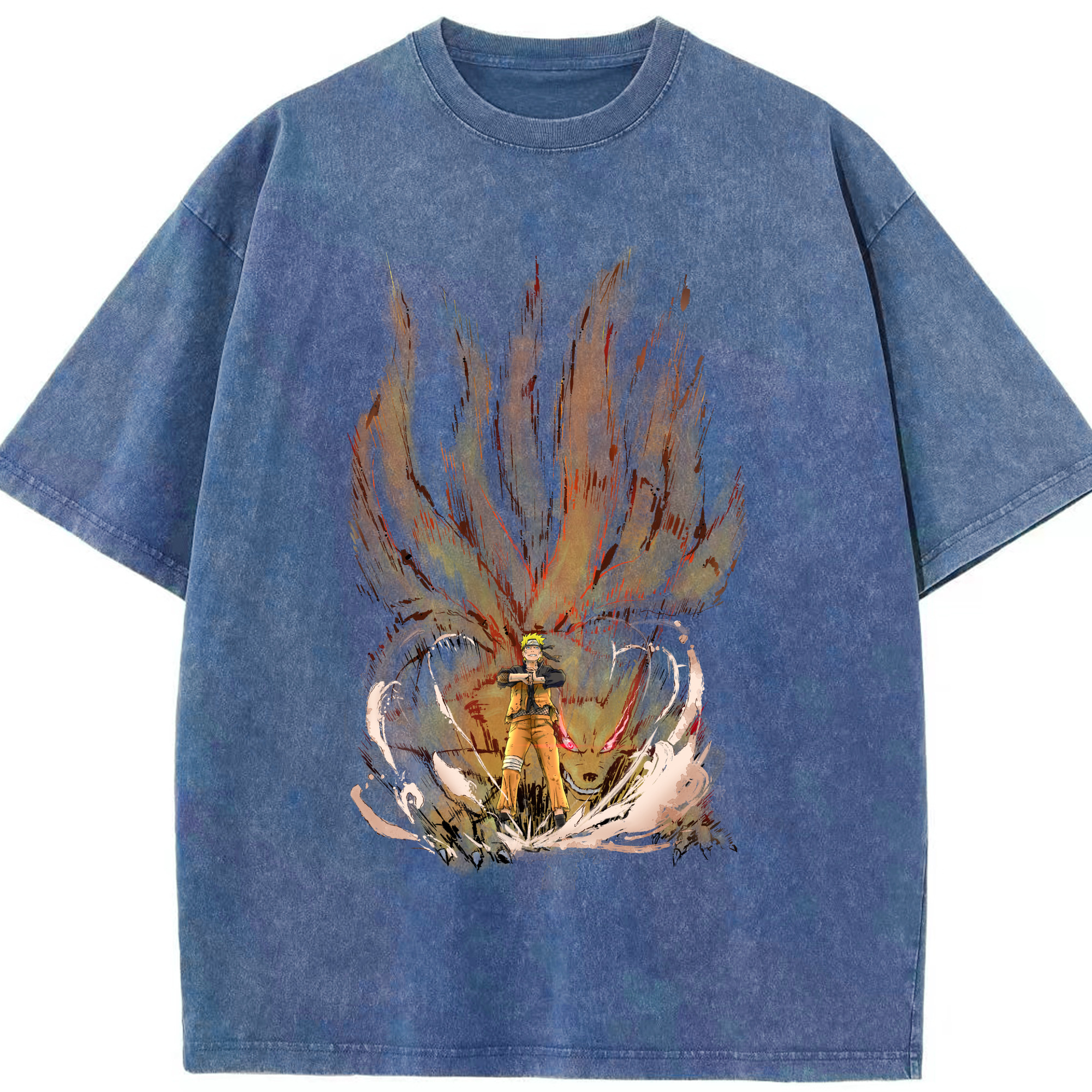 （画像用） NARUTO -ナルト- うずまき ナルト Uzumaki Naruto 綿100% ヴィンテージ風 半袖Tシャツ（フロントプリント）