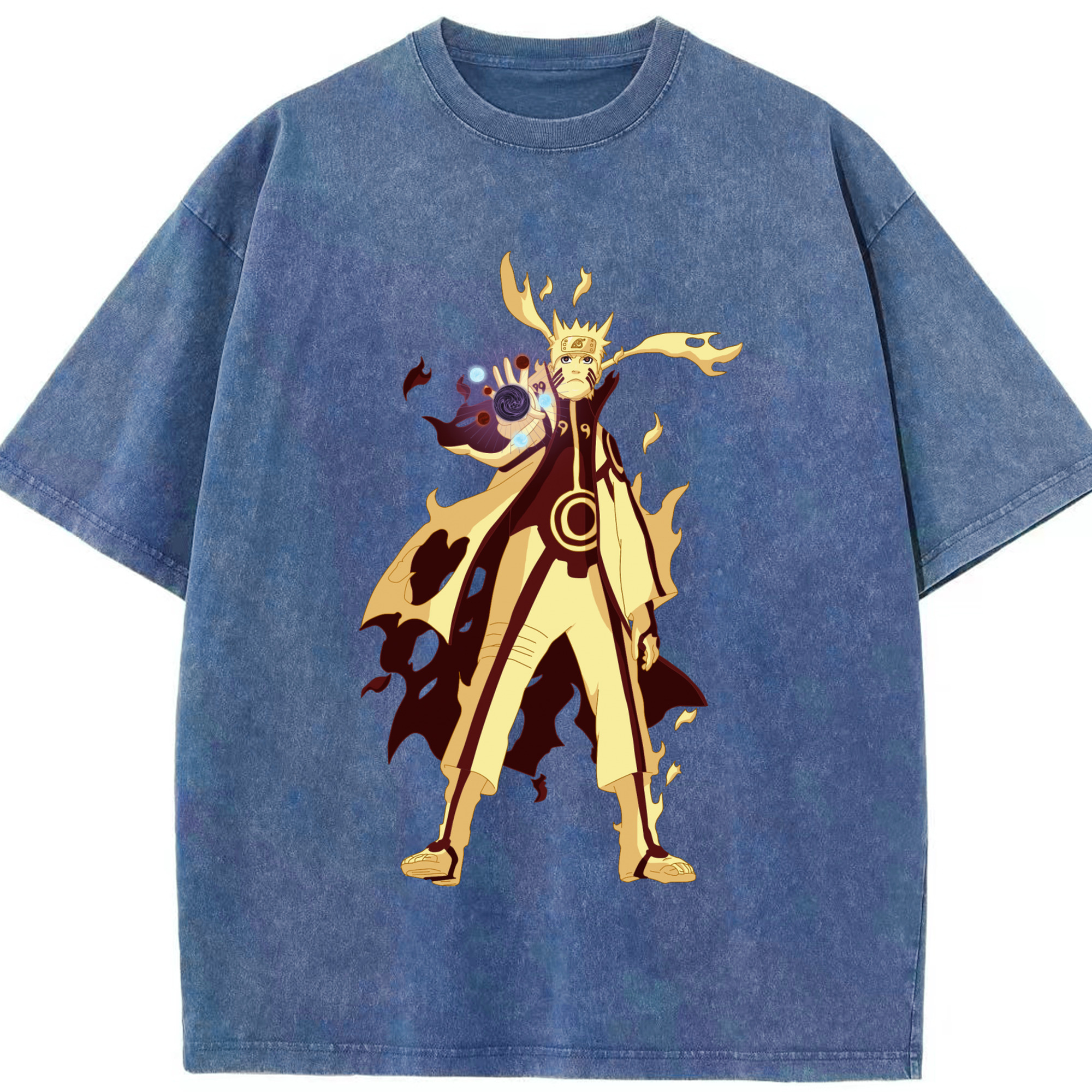 （画像用） NARUTO -ナルト- うずまき ナルト Uzumaki Naruto 綿100% ヴィンテージ風 半袖Tシャツ（フロントプリント）