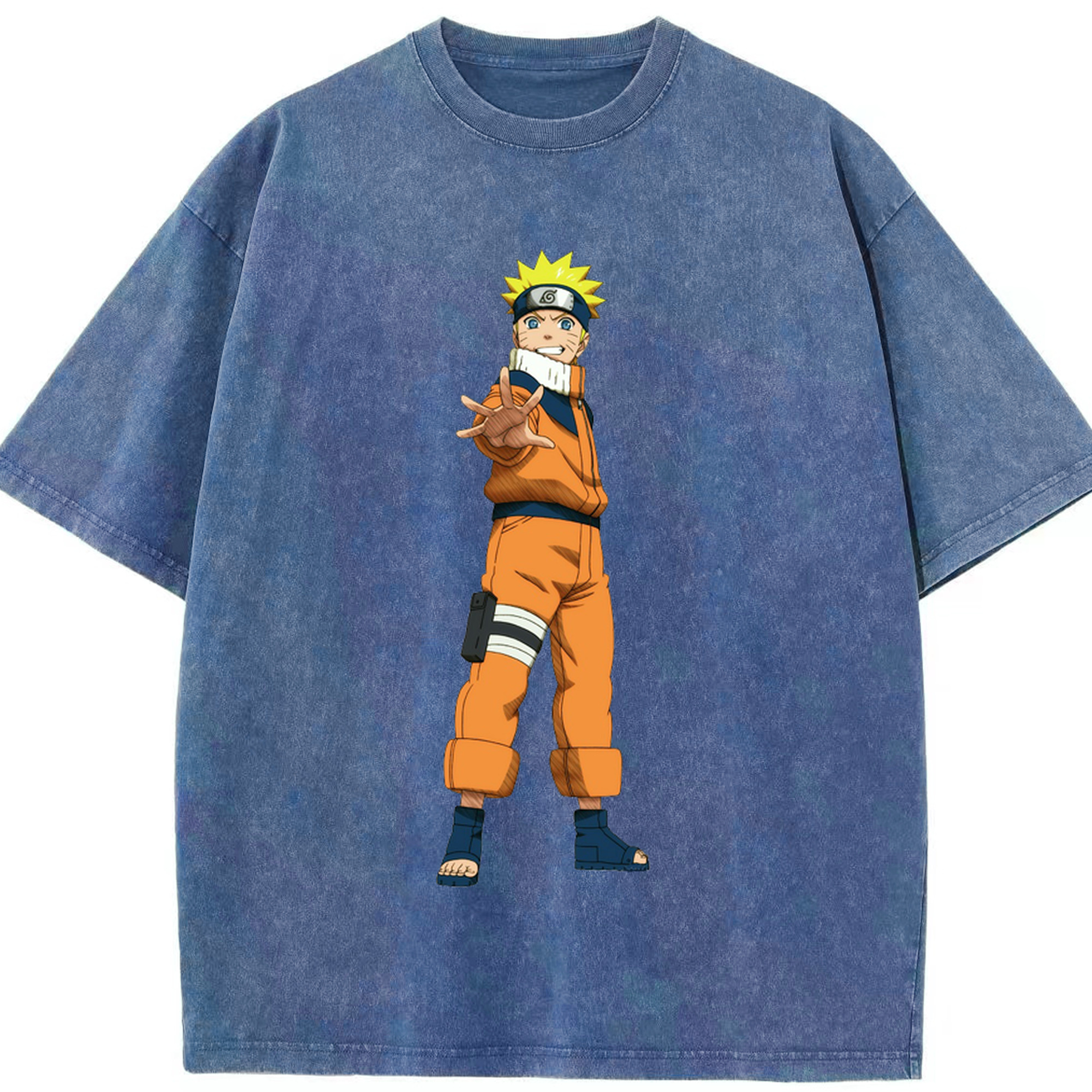（画像用） NARUTO -ナルト- うずまき ナルト Uzumaki Naruto 綿100% ヴィンテージ風 半袖Tシャツ（フロントプリント）