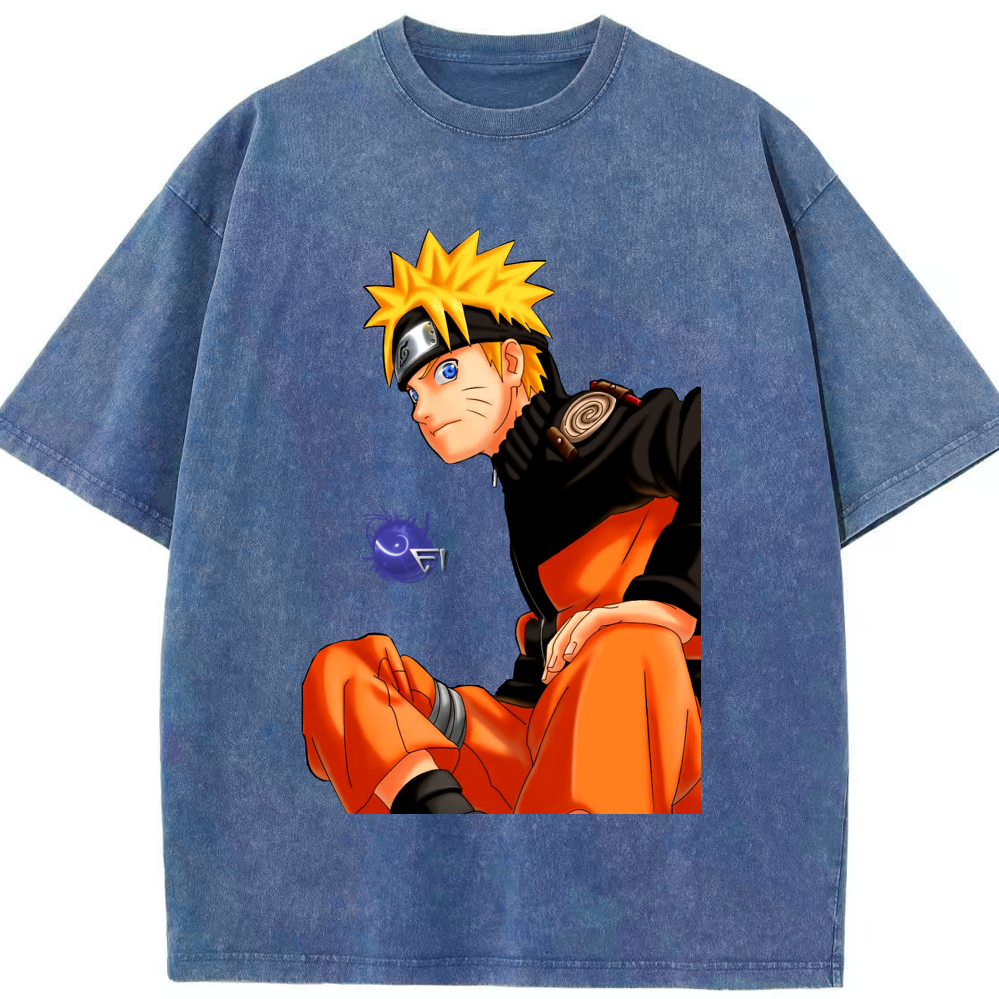 （画像用） NARUTO -ナルト- うずまき ナルト Uzumaki Naruto 綿100% ヴィンテージ風 半袖Tシャツ（フロントプリント）