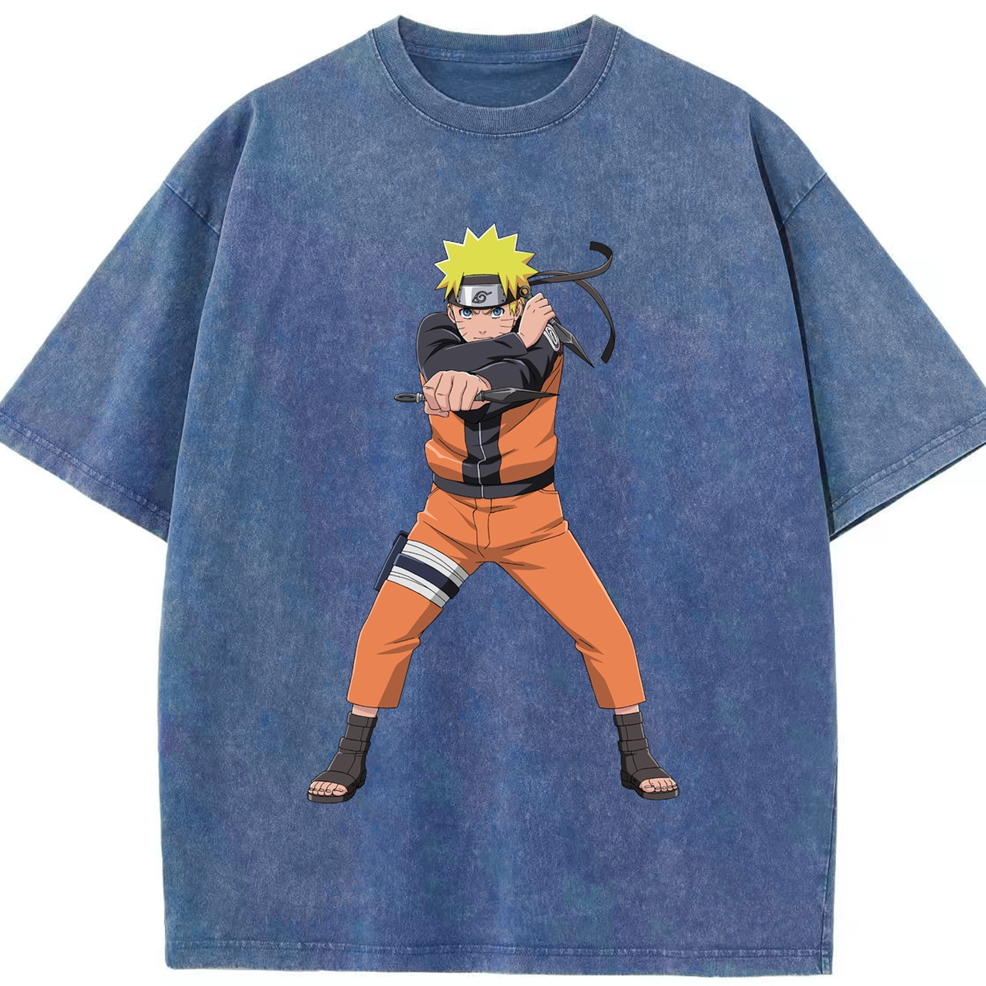 （画像用） NARUTO -ナルト- うずまき ナルト Uzumaki Naruto 綿100% ヴィンテージ風 半袖Tシャツ（フロントプリント）