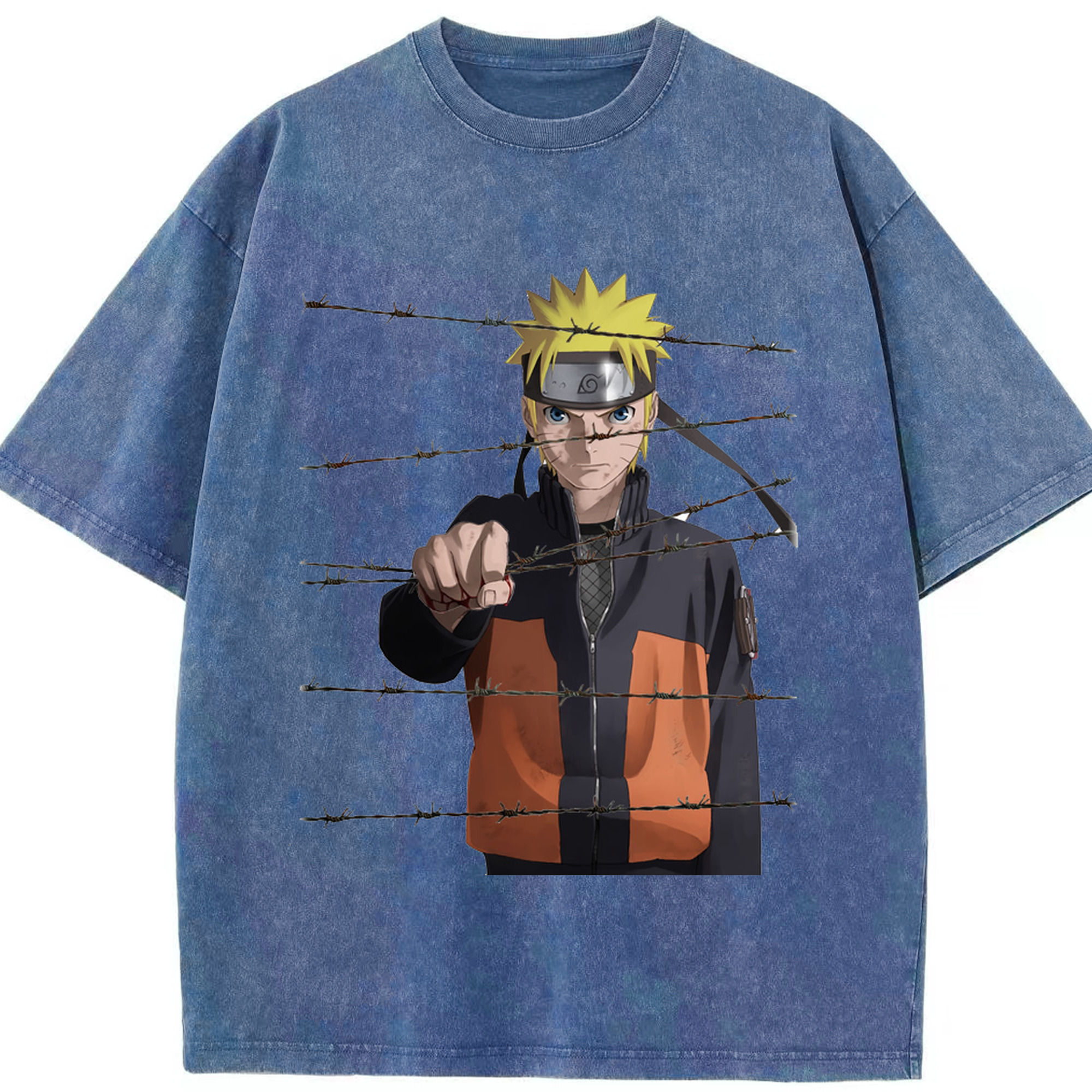 （画像用） NARUTO -ナルト- うずまき ナルト Uzumaki Naruto 綿100% ヴィンテージ風 半袖Tシャツ（フロントプリント）