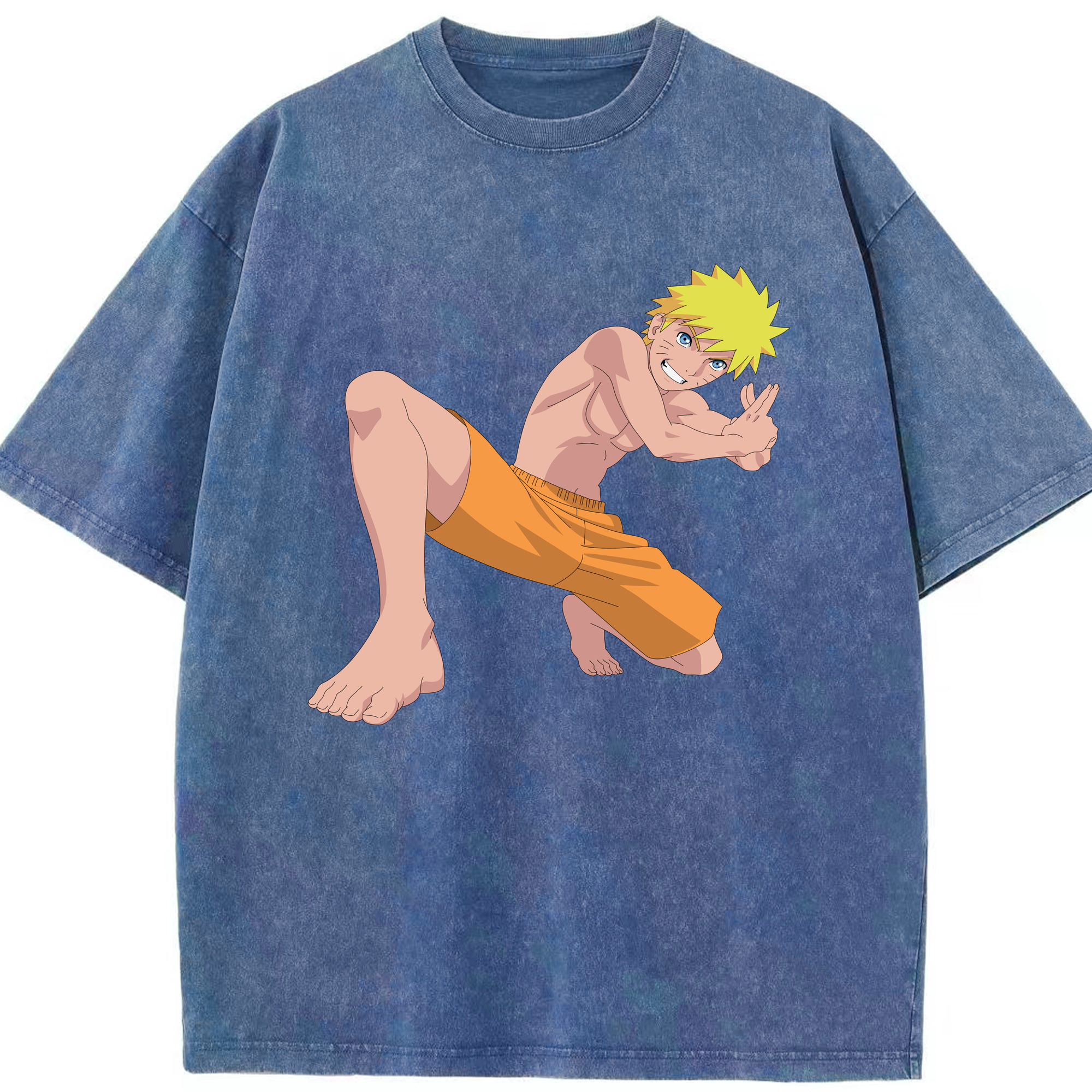 （画像用） NARUTO -ナルト- うずまき ナルト Uzumaki Naruto 綿100% ヴィンテージ風 半袖Tシャツ（フロントプリント）
