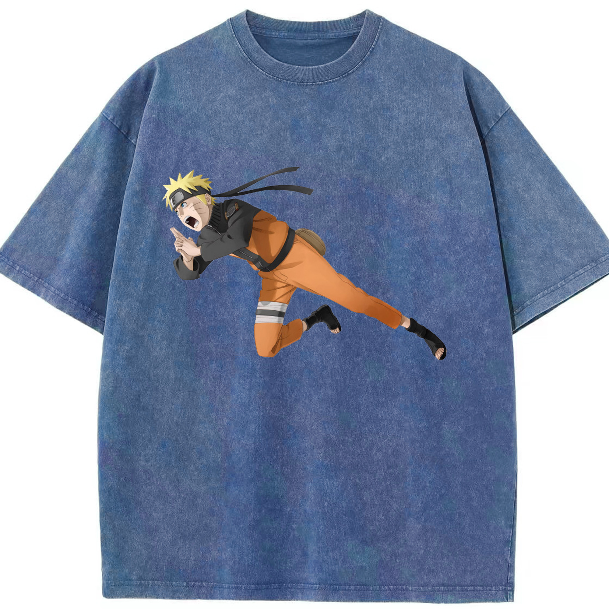 （画像用） NARUTO -ナルト- うずまき ナルト Uzumaki Naruto 綿100% ヴィンテージ風 半袖Tシャツ（フロントプリント）