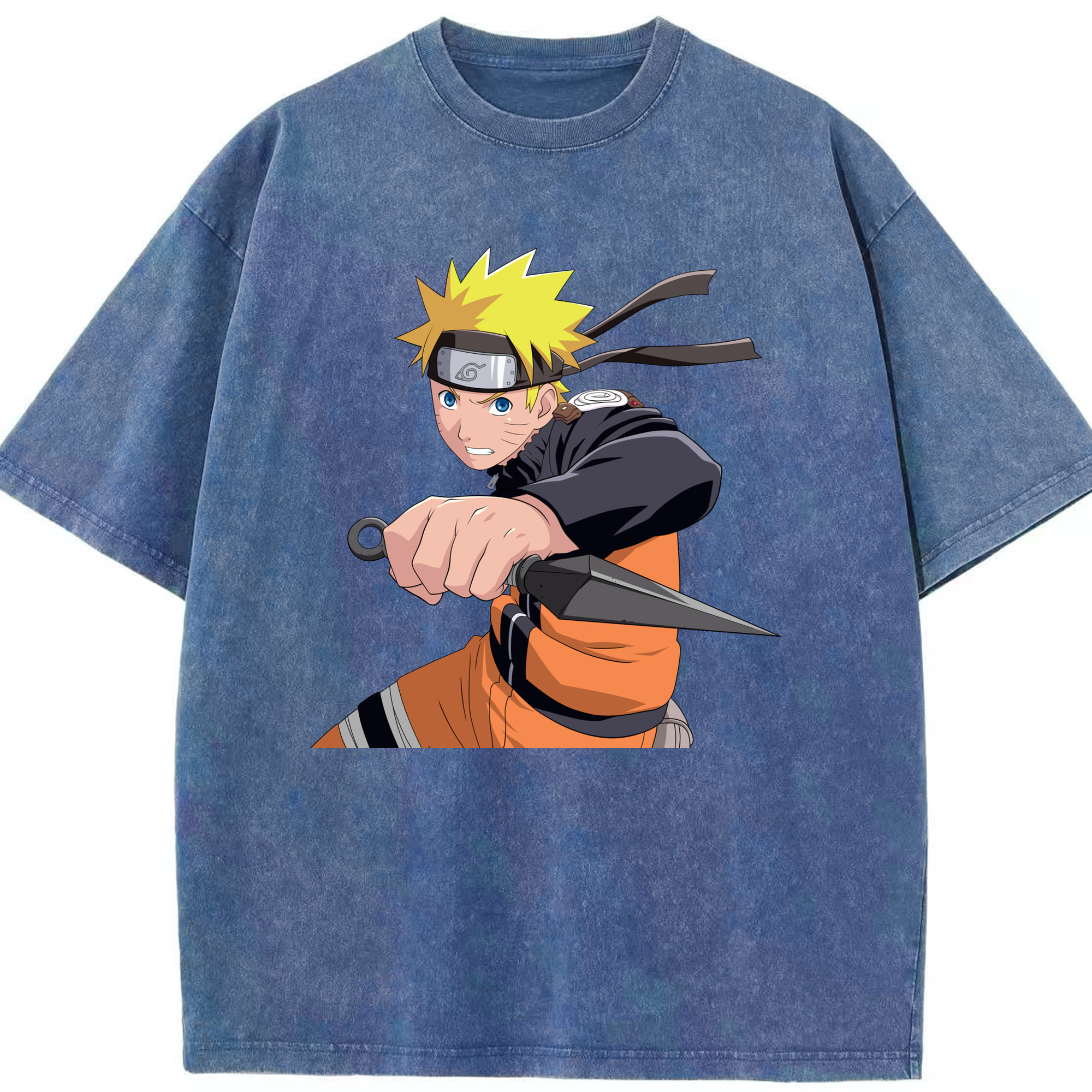 （画像用） NARUTO -ナルト- うずまき ナルト Uzumaki Naruto 綿100% ヴィンテージ風 半袖Tシャツ（フロントプリント）
