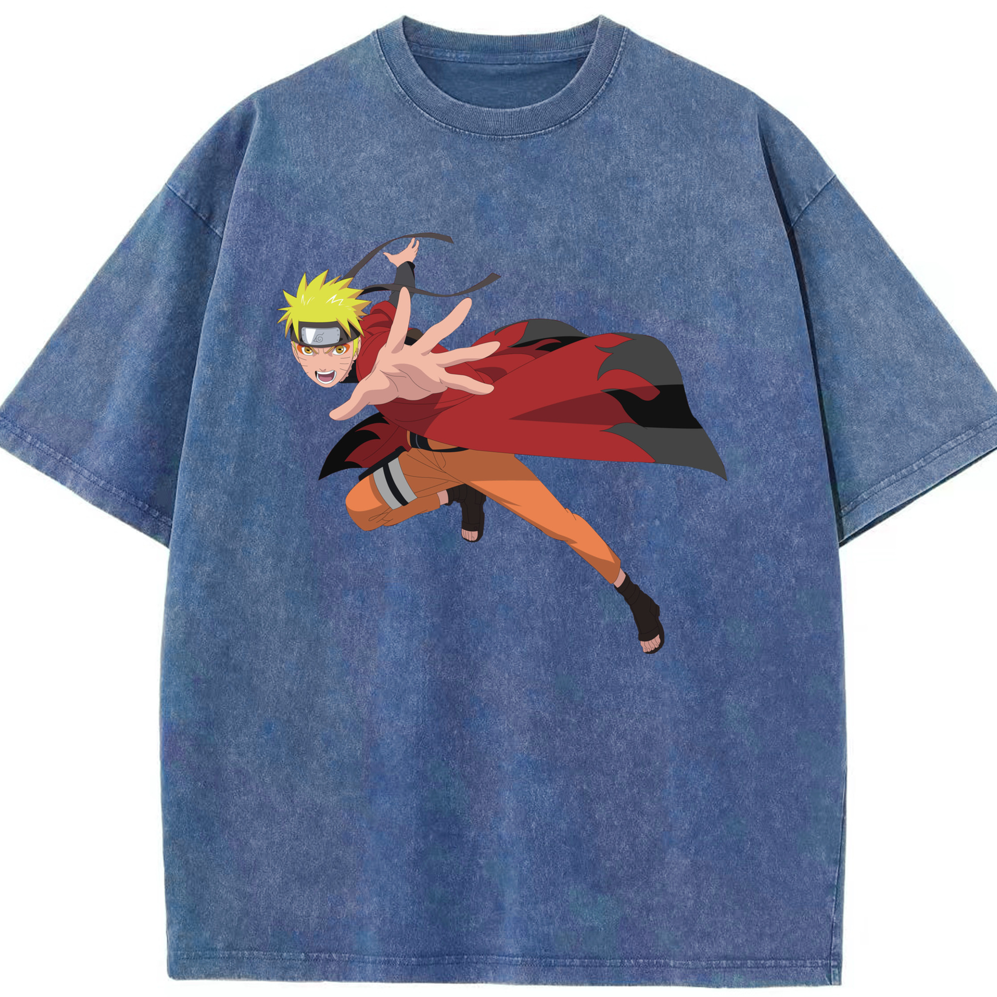 （画像用） NARUTO -ナルト- うずまき ナルト Uzumaki Naruto 綿100% ヴィンテージ風 半袖Tシャツ（フロントプリント）