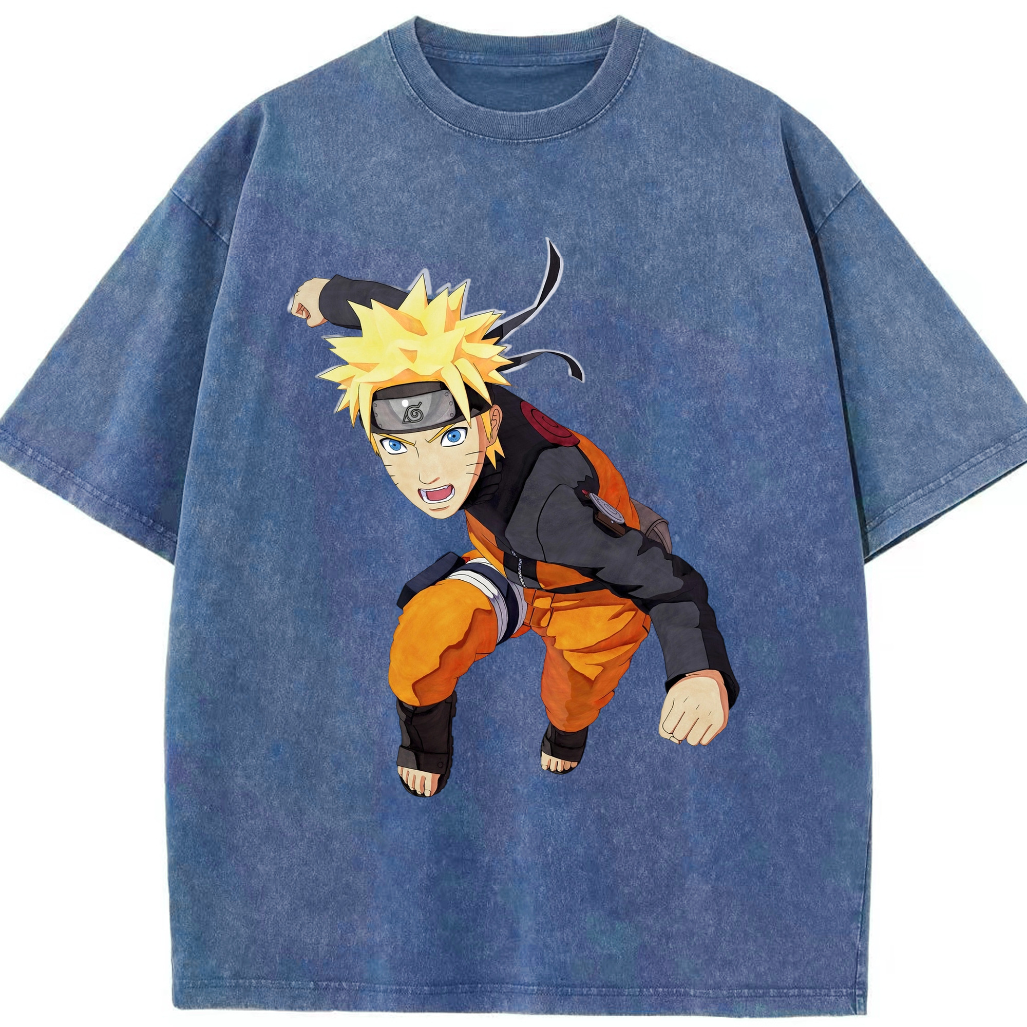 （画像用） NARUTO -ナルト- うずまき ナルト Uzumaki Naruto 綿100% ヴィンテージ風 半袖Tシャツ（フロントプリント）