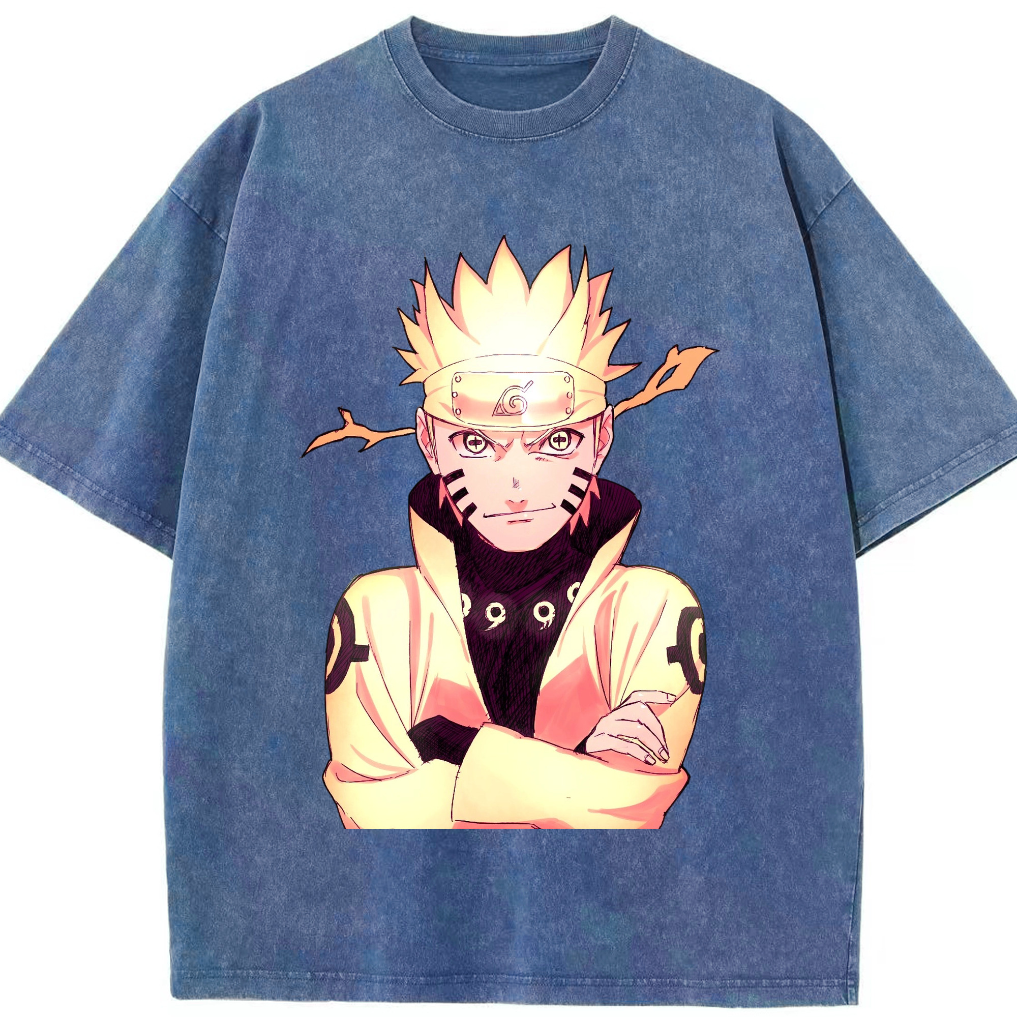 （画像用） NARUTO -ナルト- うずまき ナルト Uzumaki Naruto 綿100% ヴィンテージ風 半袖Tシャツ（フロントプリント）