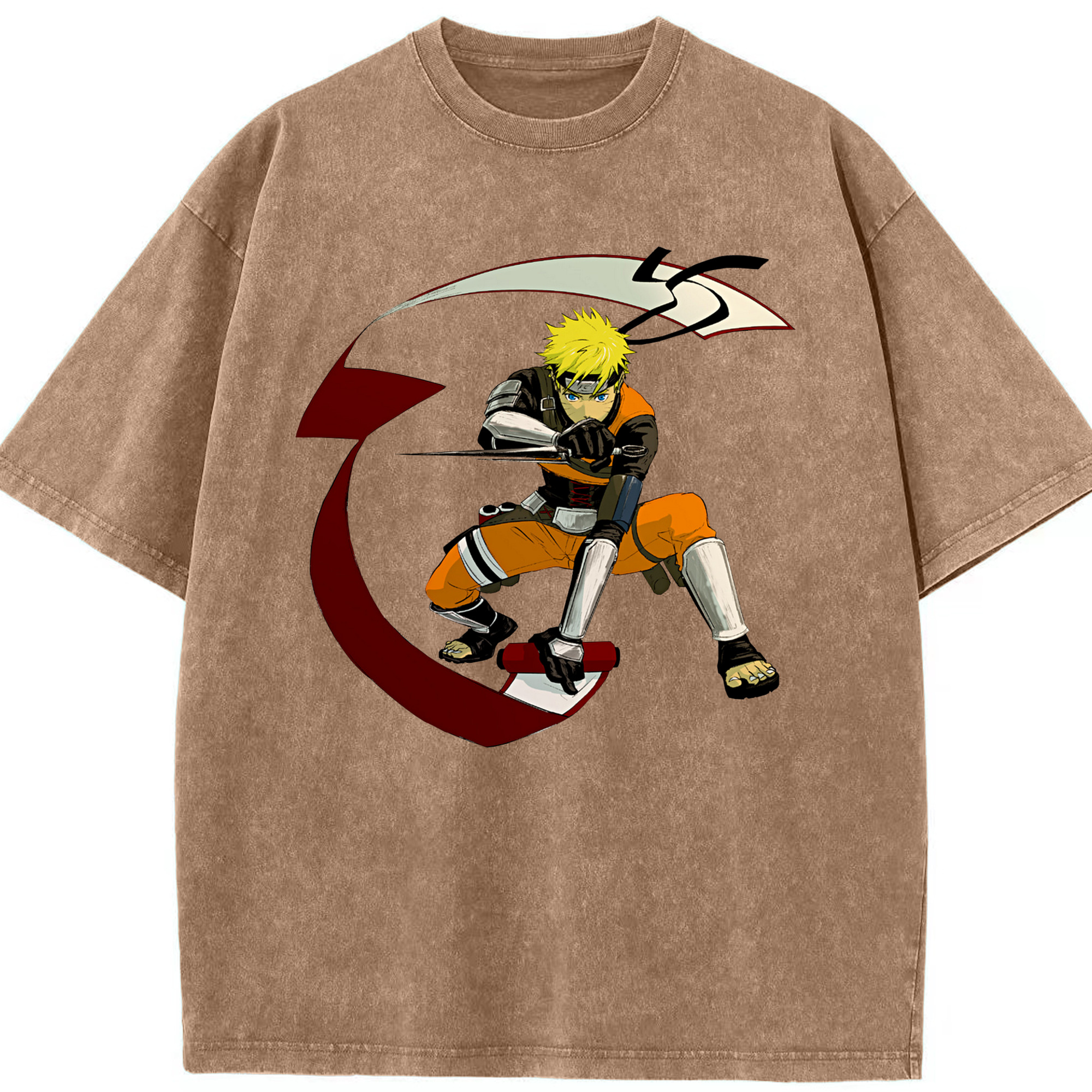 （画像用） NARUTO -ナルト- うずまき ナルト Uzumaki Naruto 綿100% ヴィンテージ風 半袖Tシャツ（フロントプリント）