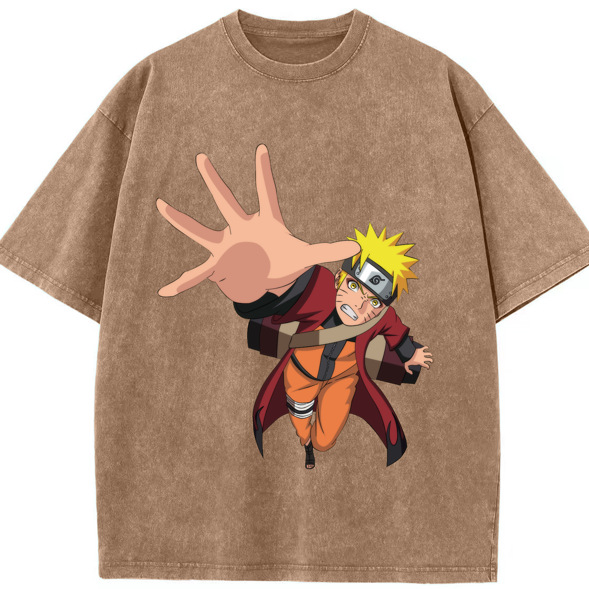 （画像用） NARUTO -ナルト- うずまき ナルト Uzumaki Naruto 綿100% ヴィンテージ風 半袖Tシャツ（フロントプリント）