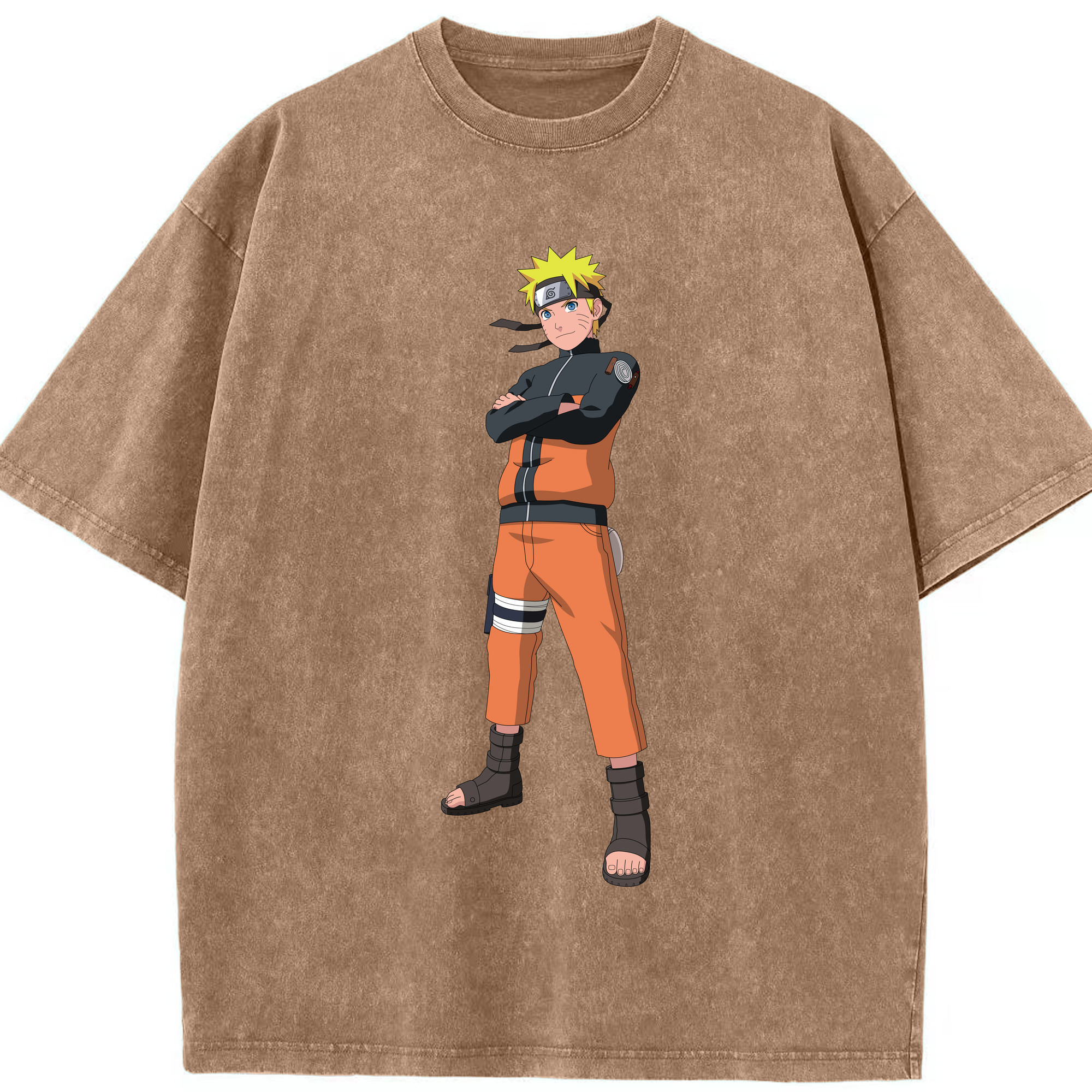 （画像用） NARUTO -ナルト- うずまき ナルト Uzumaki Naruto 綿100% ヴィンテージ風 半袖Tシャツ（フロントプリント）