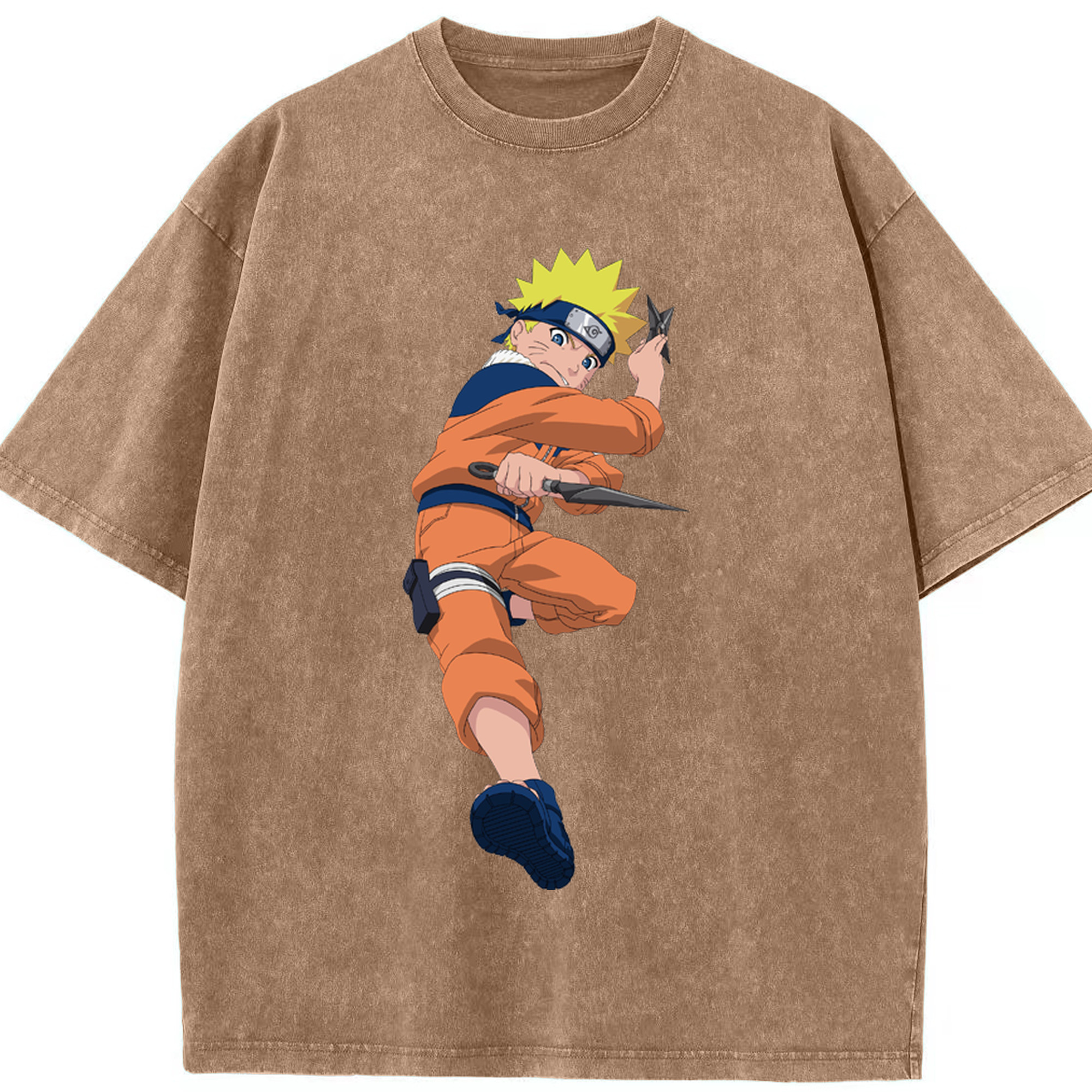 （画像用） NARUTO -ナルト- うずまき ナルト Uzumaki Naruto 綿100% ヴィンテージ風 半袖Tシャツ（フロントプリント）