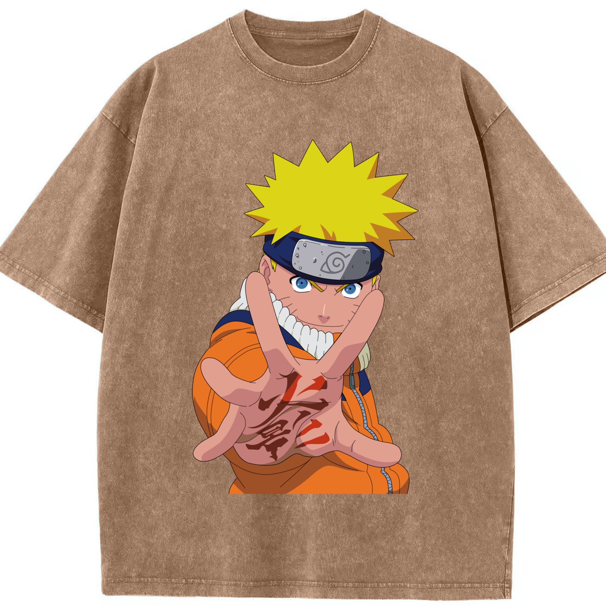 （画像用） NARUTO -ナルト- うずまき ナルト Uzumaki Naruto 綿100% ヴィンテージ風 半袖Tシャツ（フロントプリント）