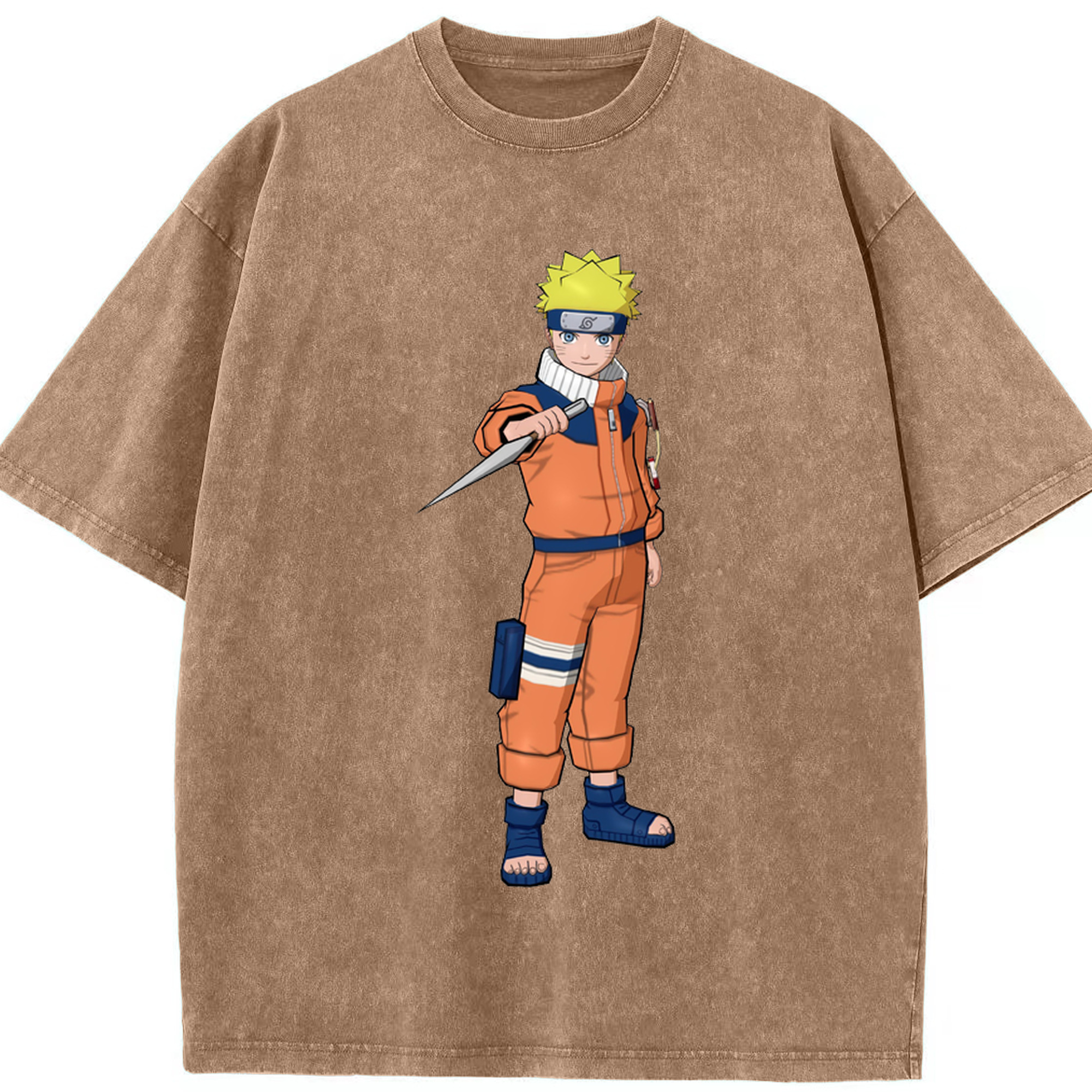 （画像用） NARUTO -ナルト- うずまき ナルト Uzumaki Naruto 綿100% ヴィンテージ風 半袖Tシャツ（フロントプリント）