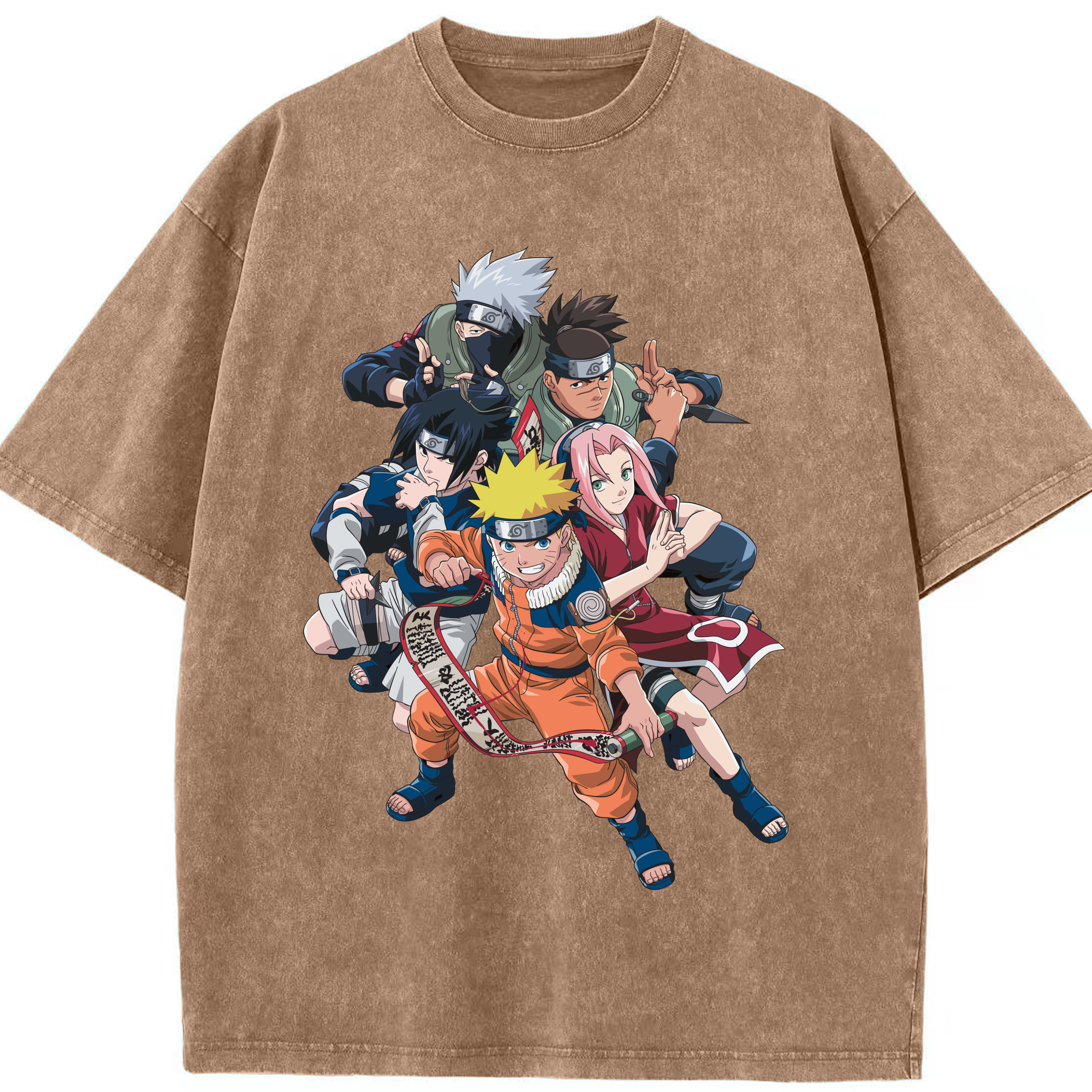 （画像用） NARUTO -ナルト- うずまき ナルト Uzumaki Naruto 綿100% ヴィンテージ風 半袖Tシャツ（フロントプリント）