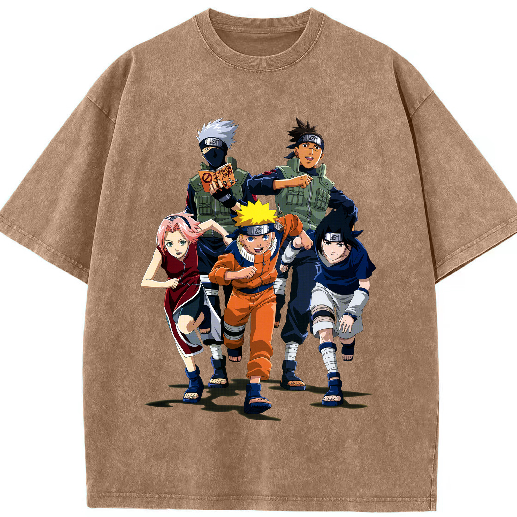 （画像用） NARUTO -ナルト- うずまき ナルト Uzumaki Naruto 綿100% ヴィンテージ風 半袖Tシャツ（フロントプリント）