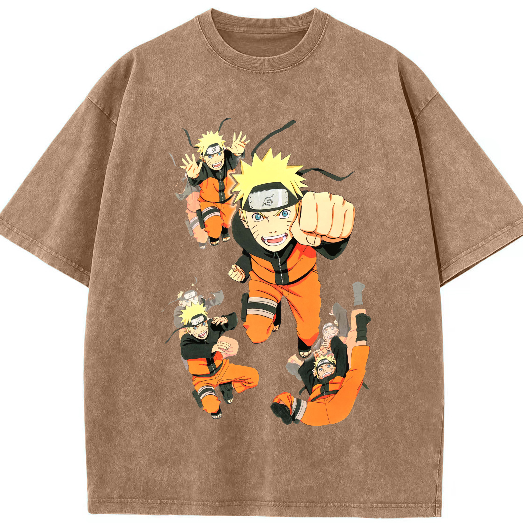 （画像用） NARUTO -ナルト- うずまき ナルト Uzumaki Naruto 綿100% ヴィンテージ風 半袖Tシャツ（フロントプリント）