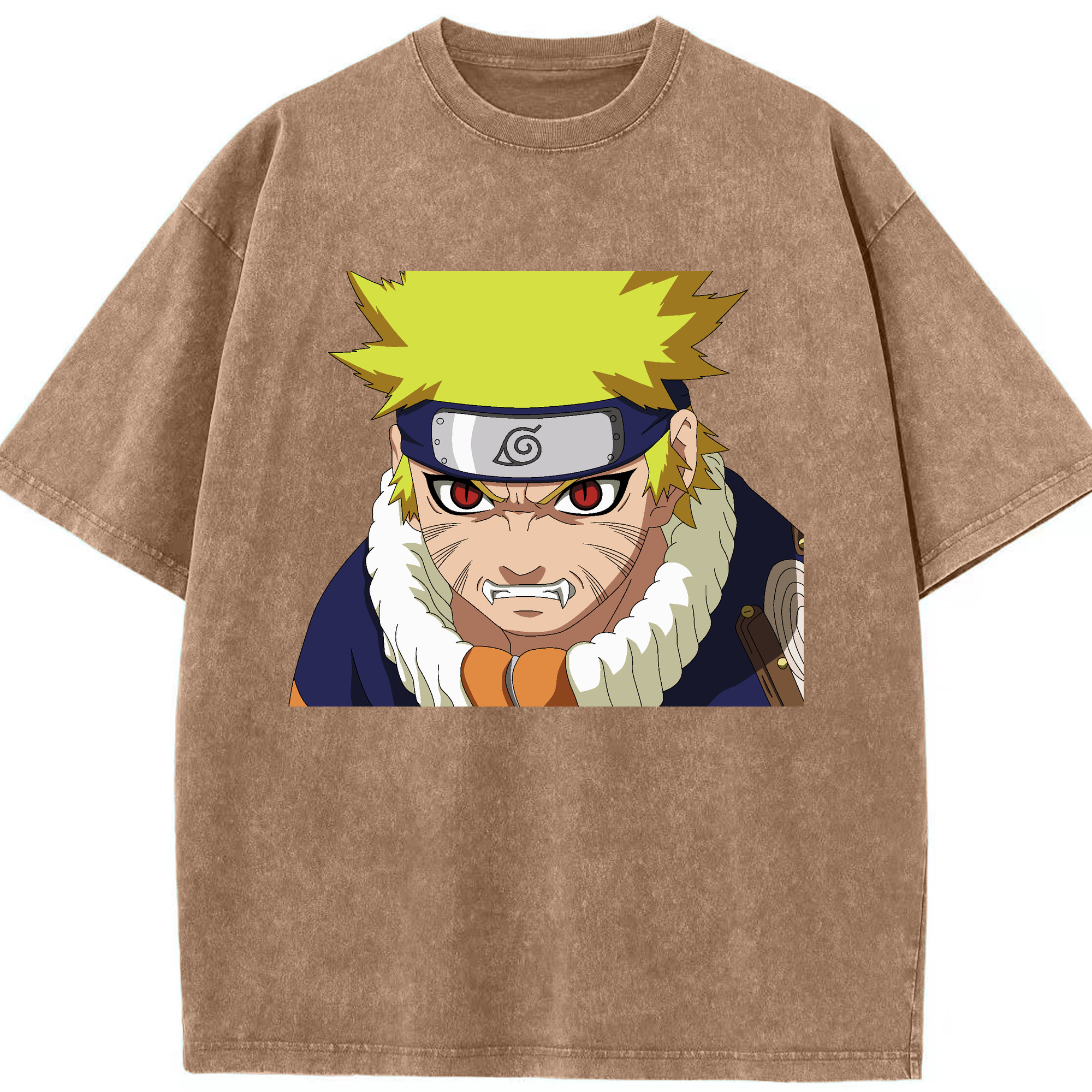 （画像用） NARUTO -ナルト- うずまき ナルト Uzumaki Naruto 綿100% ヴィンテージ風 半袖Tシャツ（フロントプリント）