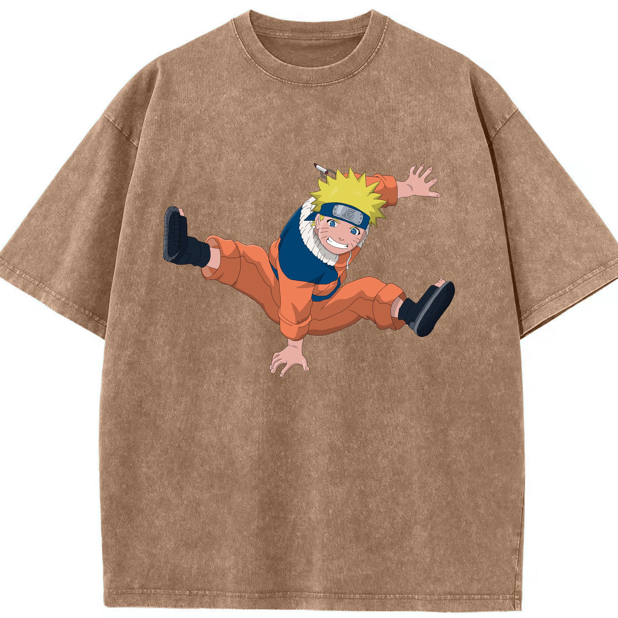 （画像用） NARUTO -ナルト- うずまき ナルト Uzumaki Naruto 綿100% ヴィンテージ風 半袖Tシャツ（フロントプリント）