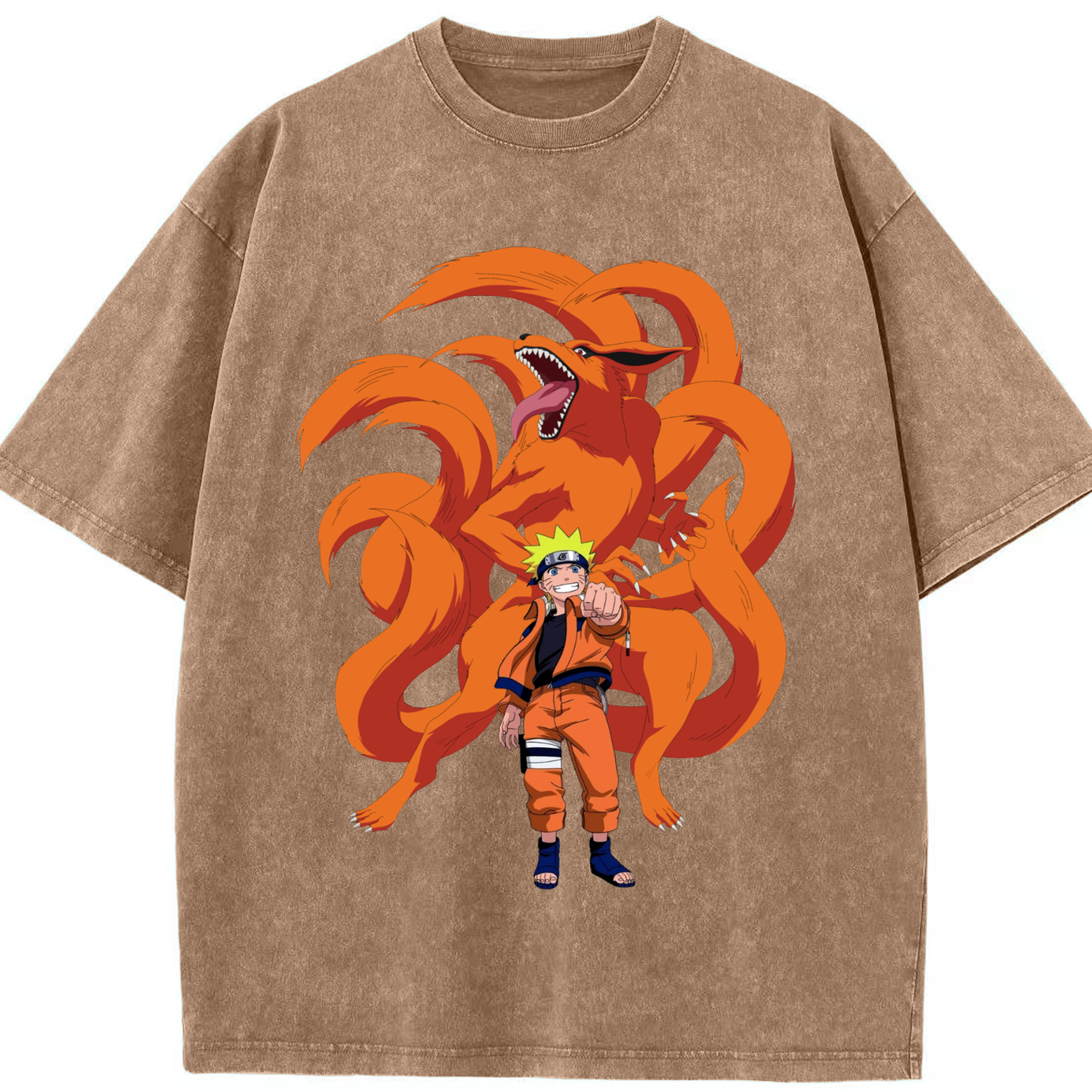 （画像用） NARUTO -ナルト- うずまき ナルト Uzumaki Naruto 綿100% ヴィンテージ風 半袖Tシャツ（フロントプリント）