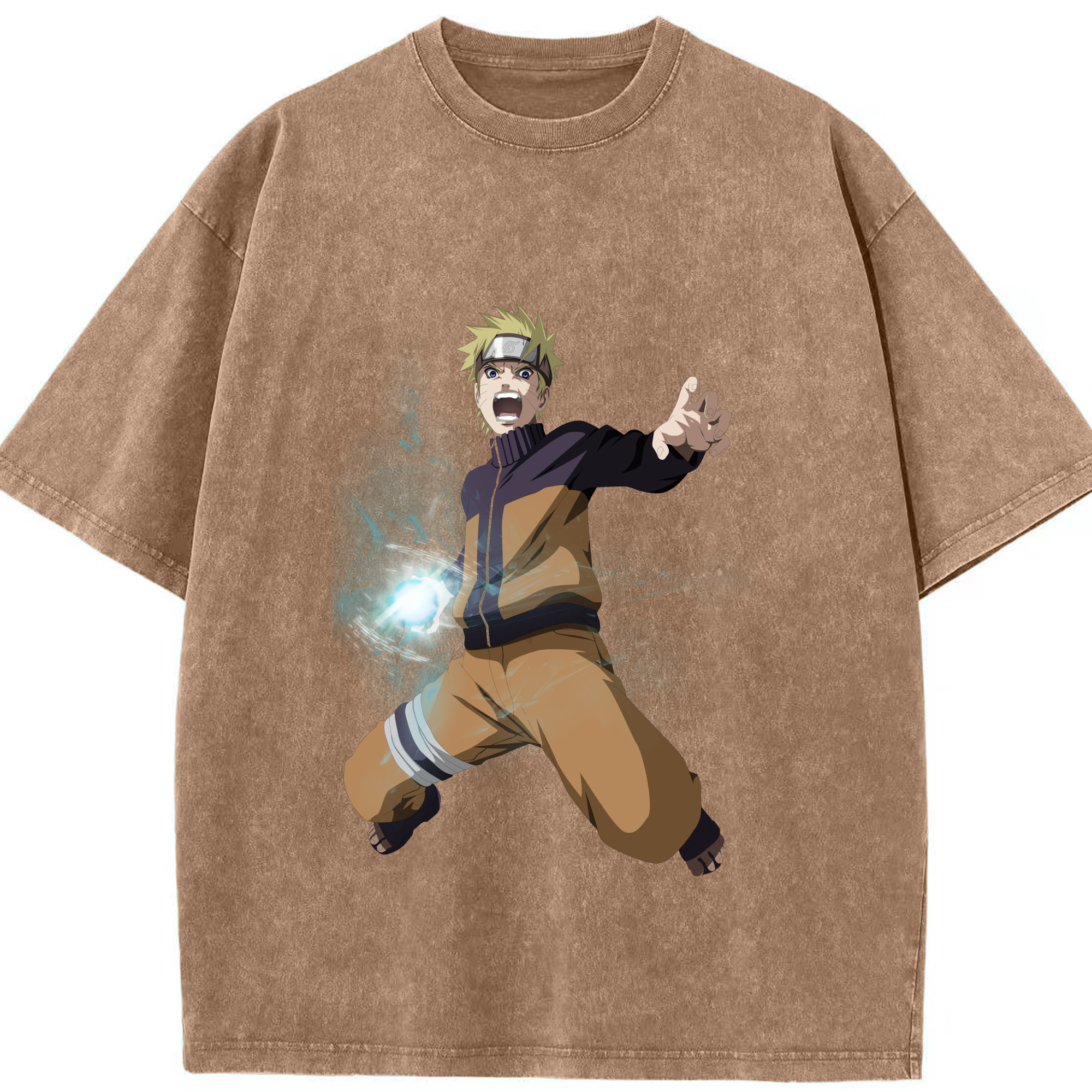 （画像用） NARUTO -ナルト- うずまき ナルト Uzumaki Naruto 綿100% ヴィンテージ風 半袖Tシャツ（フロントプリント）