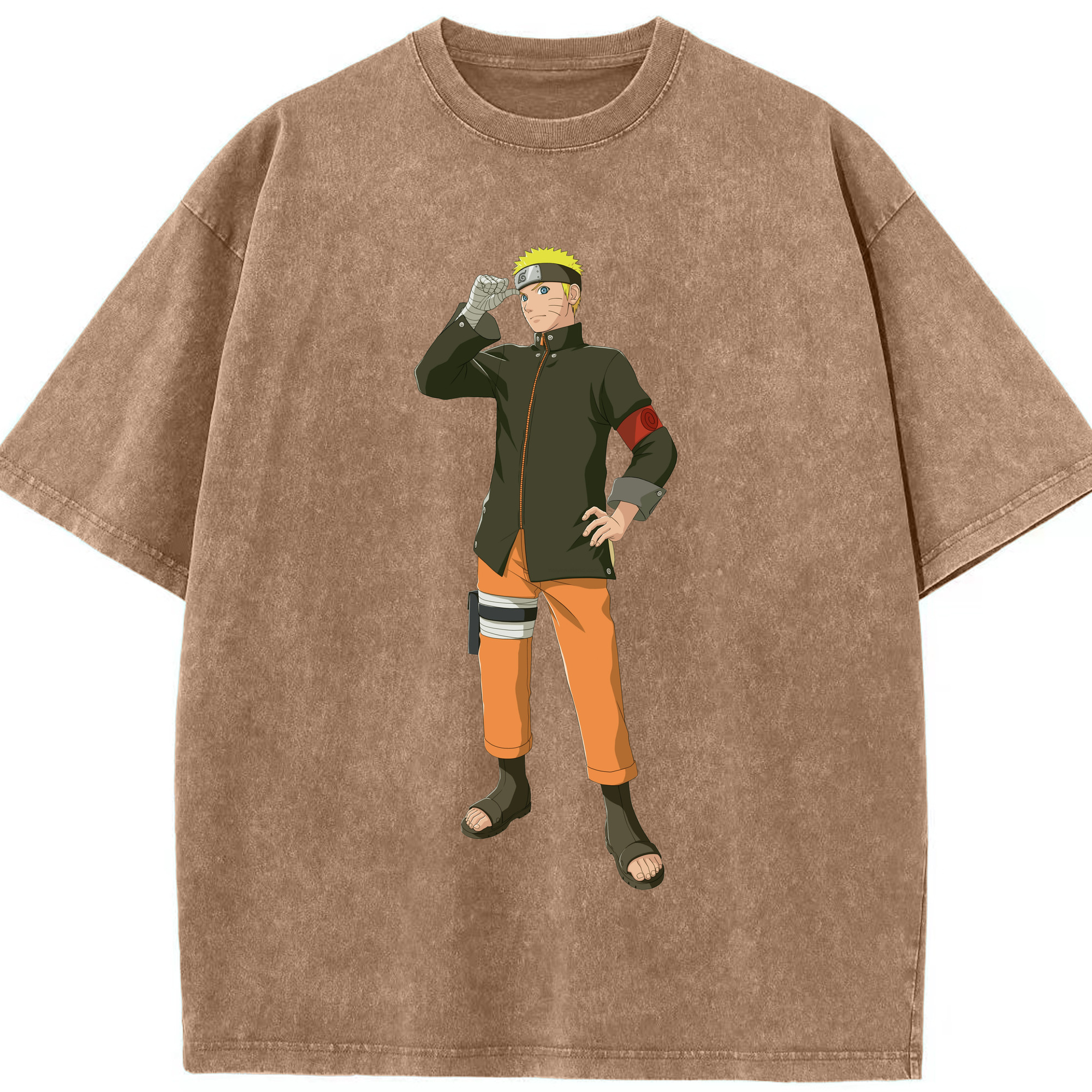 （画像用） NARUTO -ナルト- うずまき ナルト Uzumaki Naruto 綿100% ヴィンテージ風 半袖Tシャツ（フロントプリント）