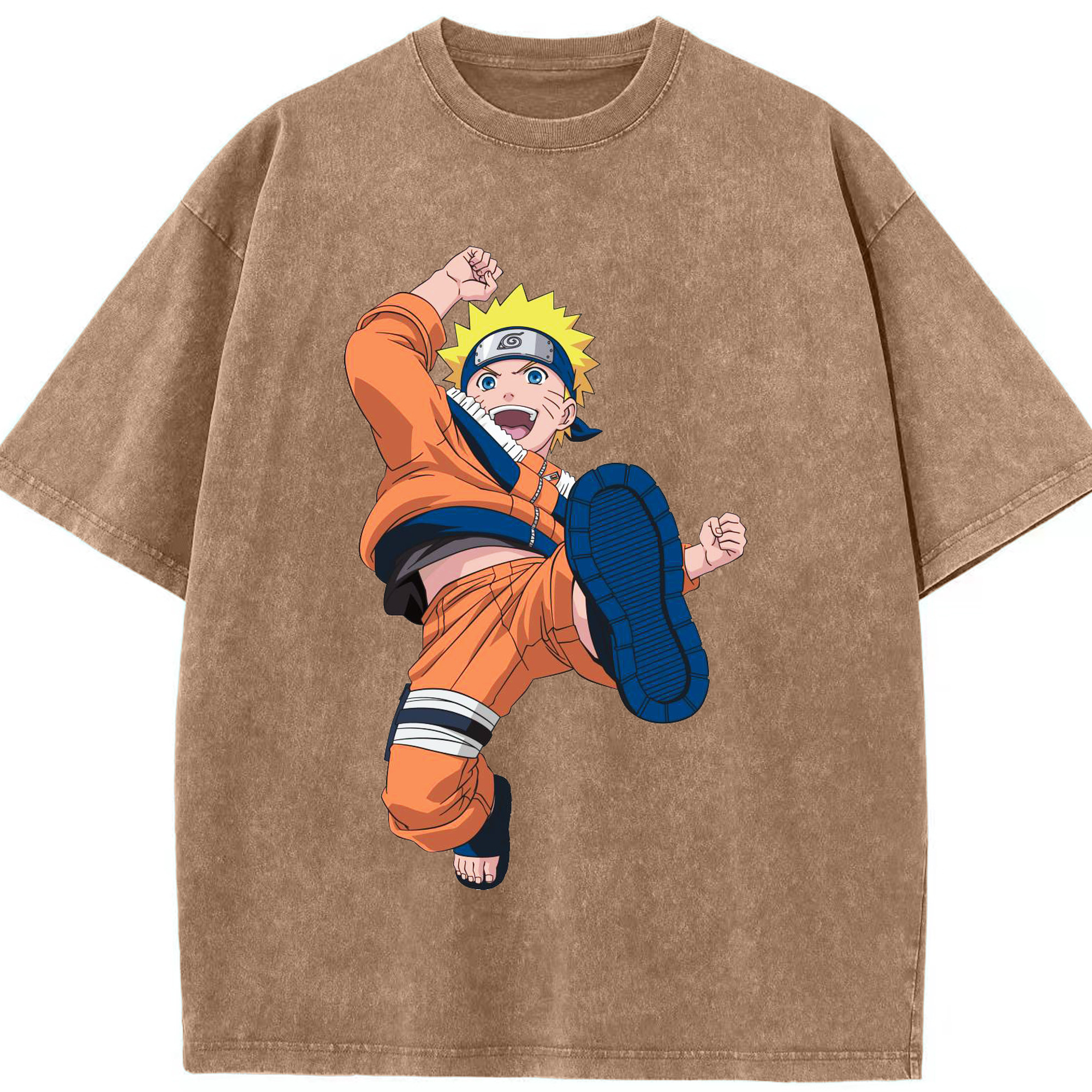 （画像用） NARUTO -ナルト- うずまき ナルト Uzumaki Naruto 綿100% ヴィンテージ風 半袖Tシャツ（フロントプリント）
