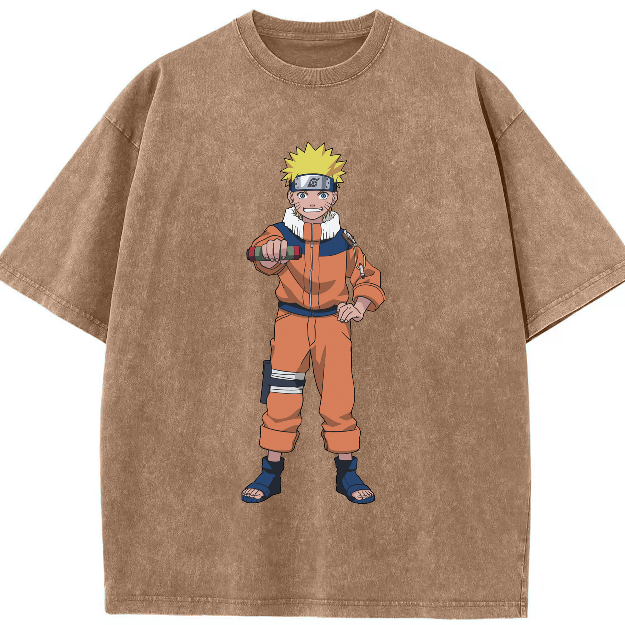 （画像用） NARUTO -ナルト- うずまき ナルト Uzumaki Naruto 綿100% ヴィンテージ風 半袖Tシャツ（フロントプリント）