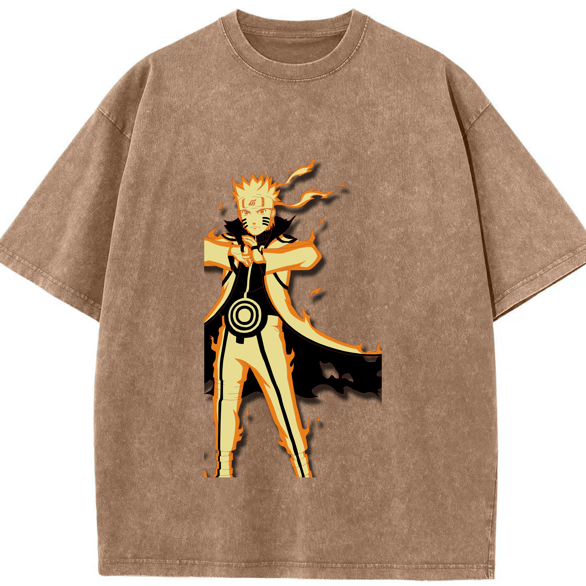 （画像用） NARUTO -ナルト- うずまき ナルト Uzumaki Naruto 綿100% ヴィンテージ風 半袖Tシャツ（フロントプリント）