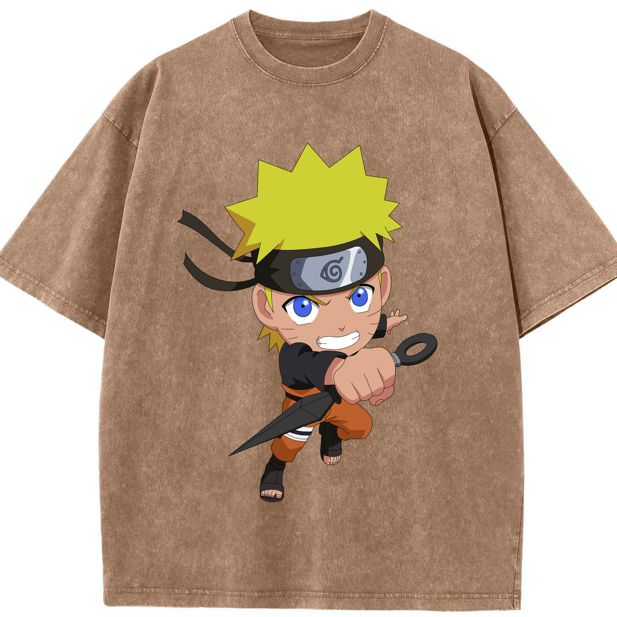 （画像用） NARUTO -ナルト- うずまき ナルト Uzumaki Naruto 綿100% ヴィンテージ風 半袖Tシャツ（フロントプリント）