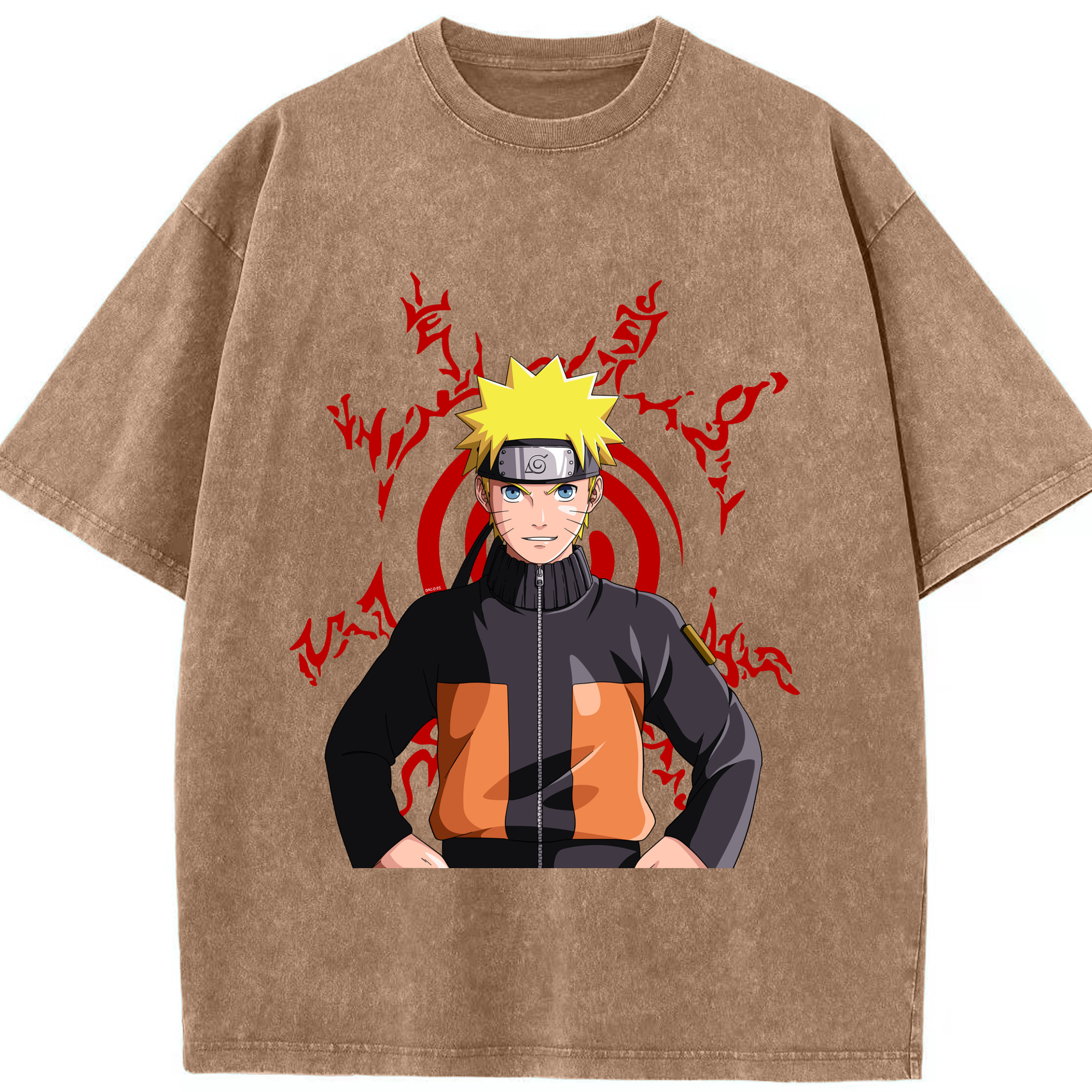 （画像用） NARUTO -ナルト- うずまき ナルト Uzumaki Naruto 綿100% ヴィンテージ風 半袖Tシャツ（フロントプリント）