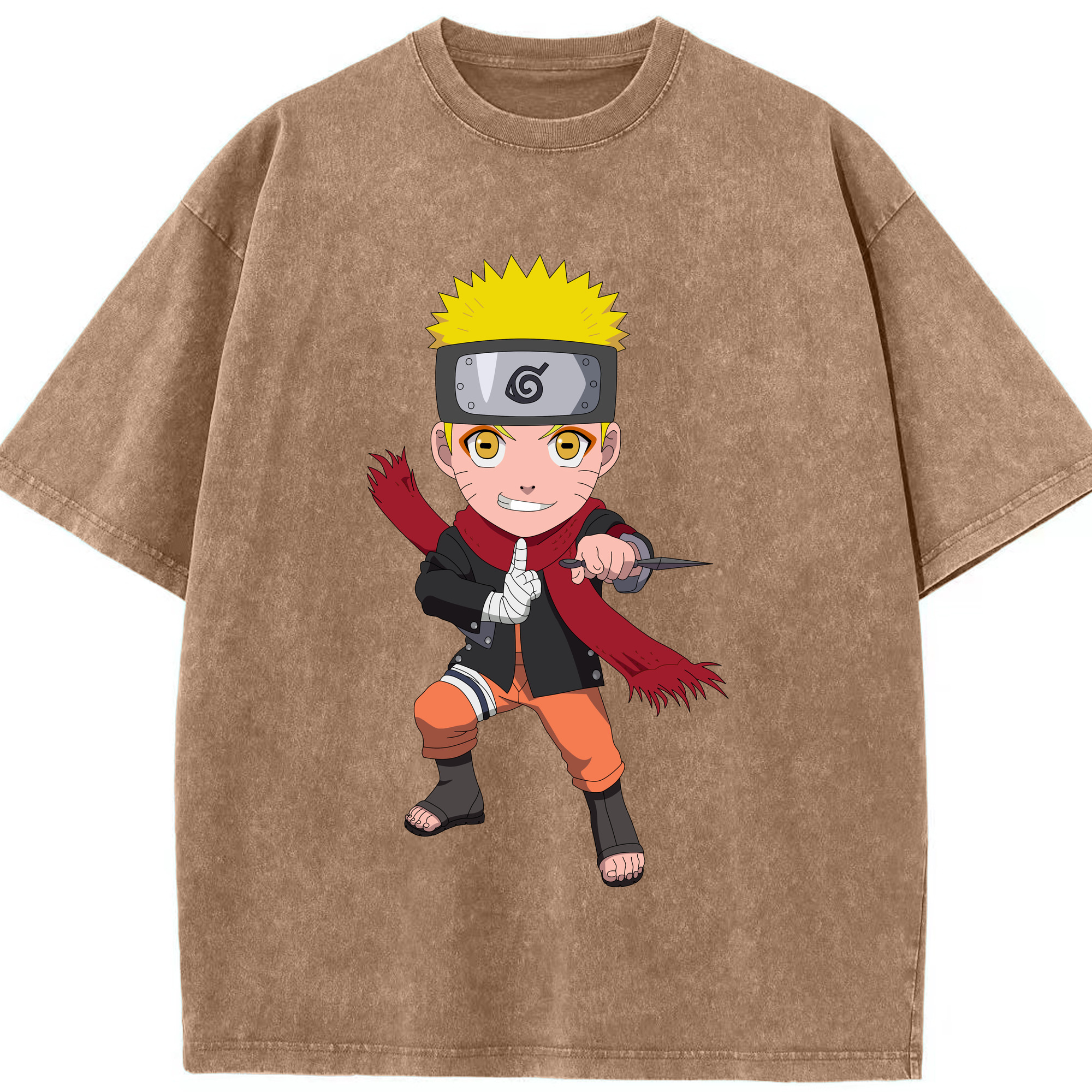 （画像用） NARUTO -ナルト- うずまき ナルト Uzumaki Naruto 綿100% ヴィンテージ風 半袖Tシャツ（フロントプリント）