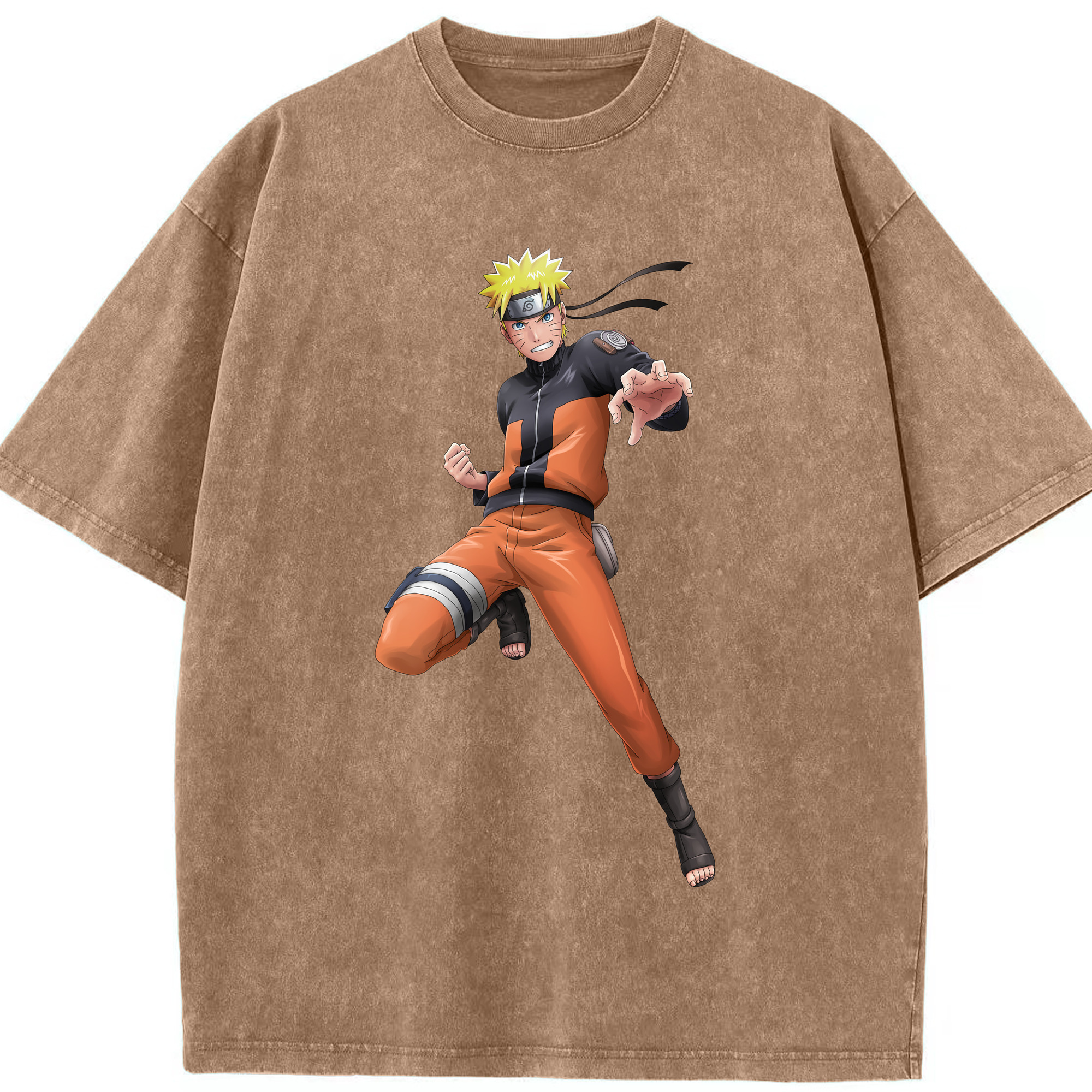 （画像用） NARUTO -ナルト- うずまき ナルト Uzumaki Naruto 綿100% ヴィンテージ風 半袖Tシャツ（フロントプリント）