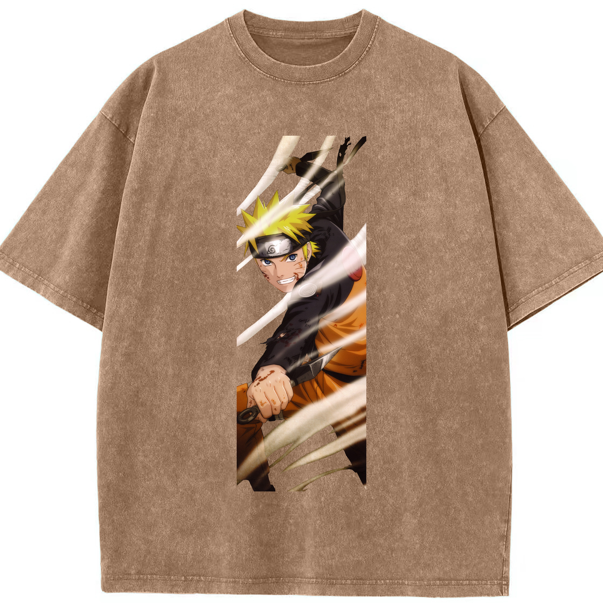 （画像用） NARUTO -ナルト- うずまき ナルト Uzumaki Naruto 綿100% ヴィンテージ風 半袖Tシャツ（フロントプリント）