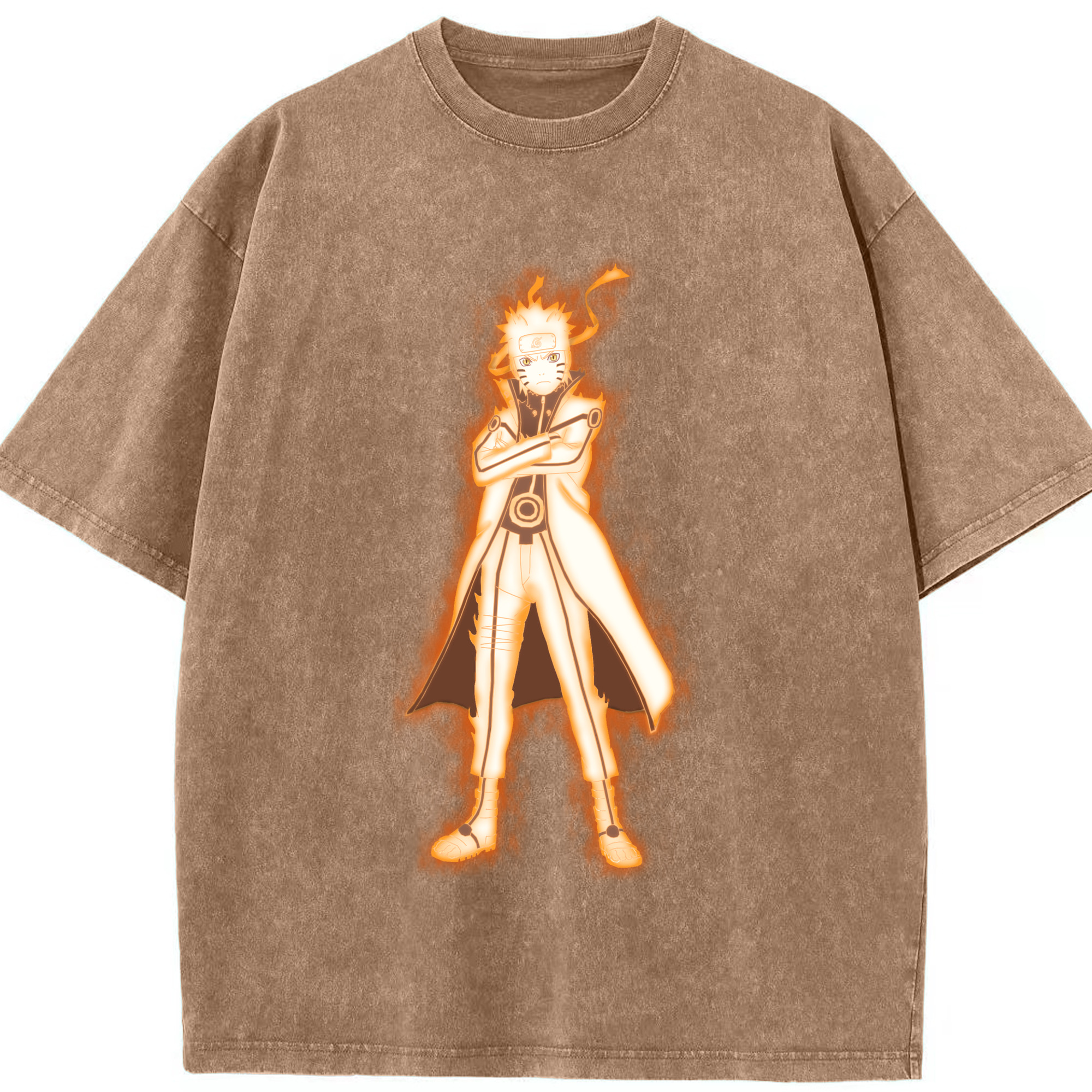 （画像用） NARUTO -ナルト- うずまき ナルト Uzumaki Naruto 綿100% ヴィンテージ風 半袖Tシャツ（フロントプリント）