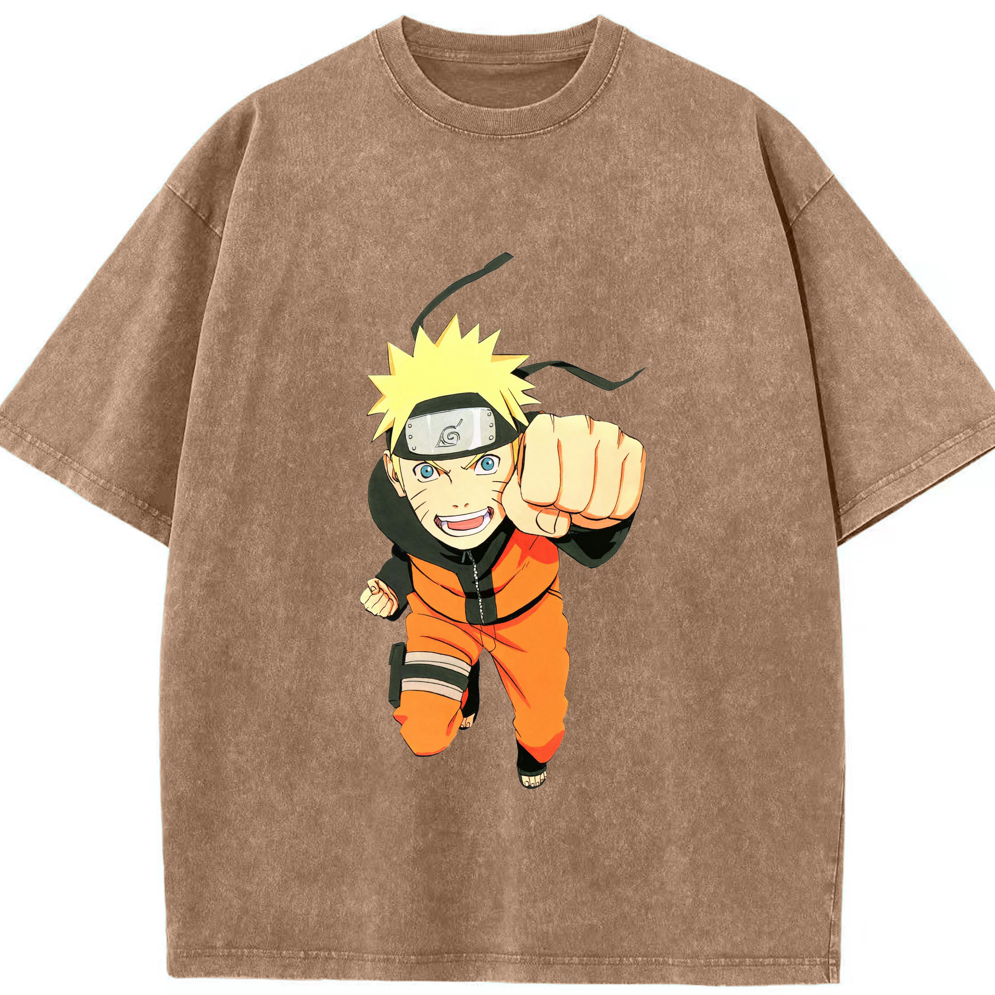（画像用） NARUTO -ナルト- うずまき ナルト Uzumaki Naruto 綿100% ヴィンテージ風 半袖Tシャツ（フロントプリント）