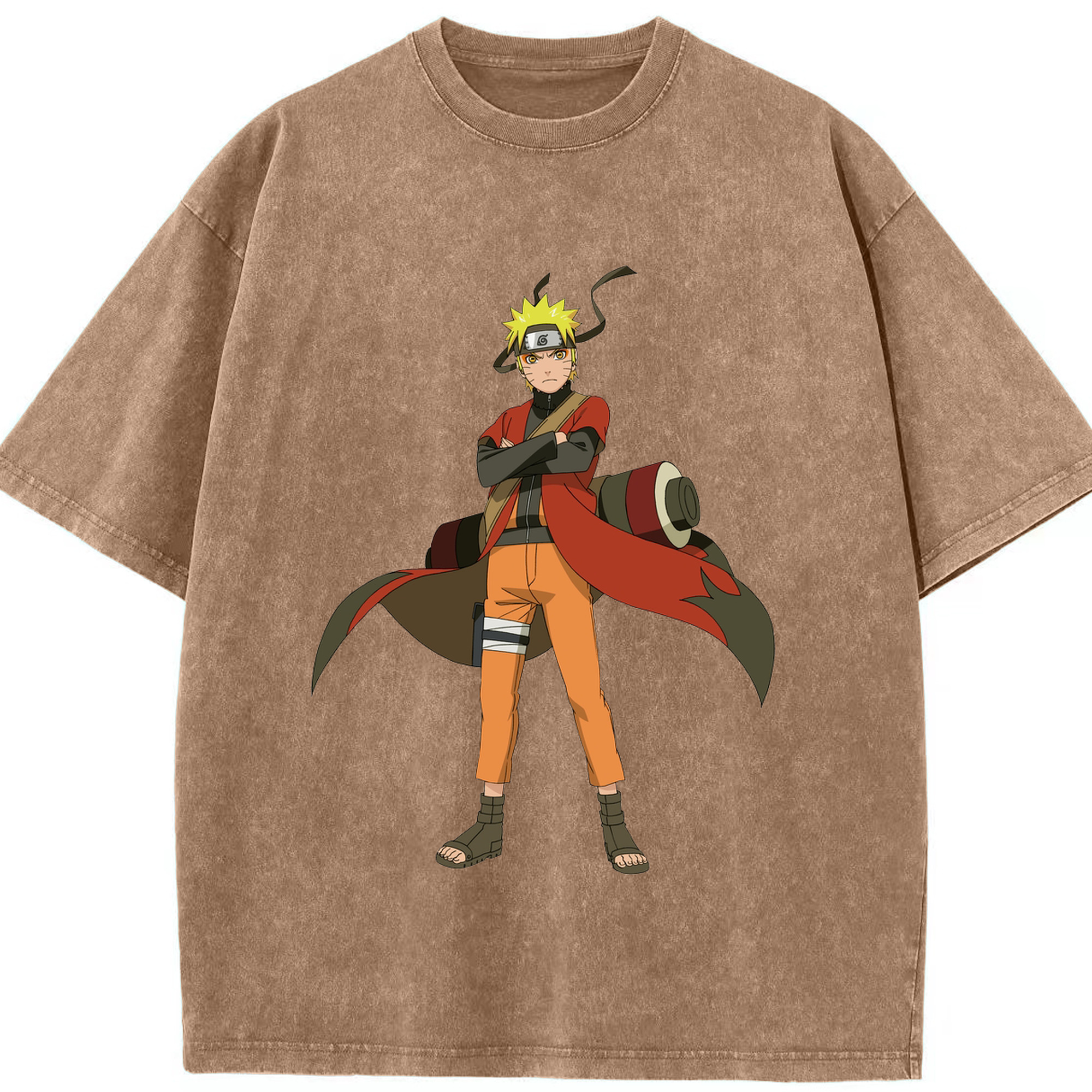 （画像用） NARUTO -ナルト- うずまき ナルト Uzumaki Naruto 綿100% ヴィンテージ風 半袖Tシャツ（フロントプリント）