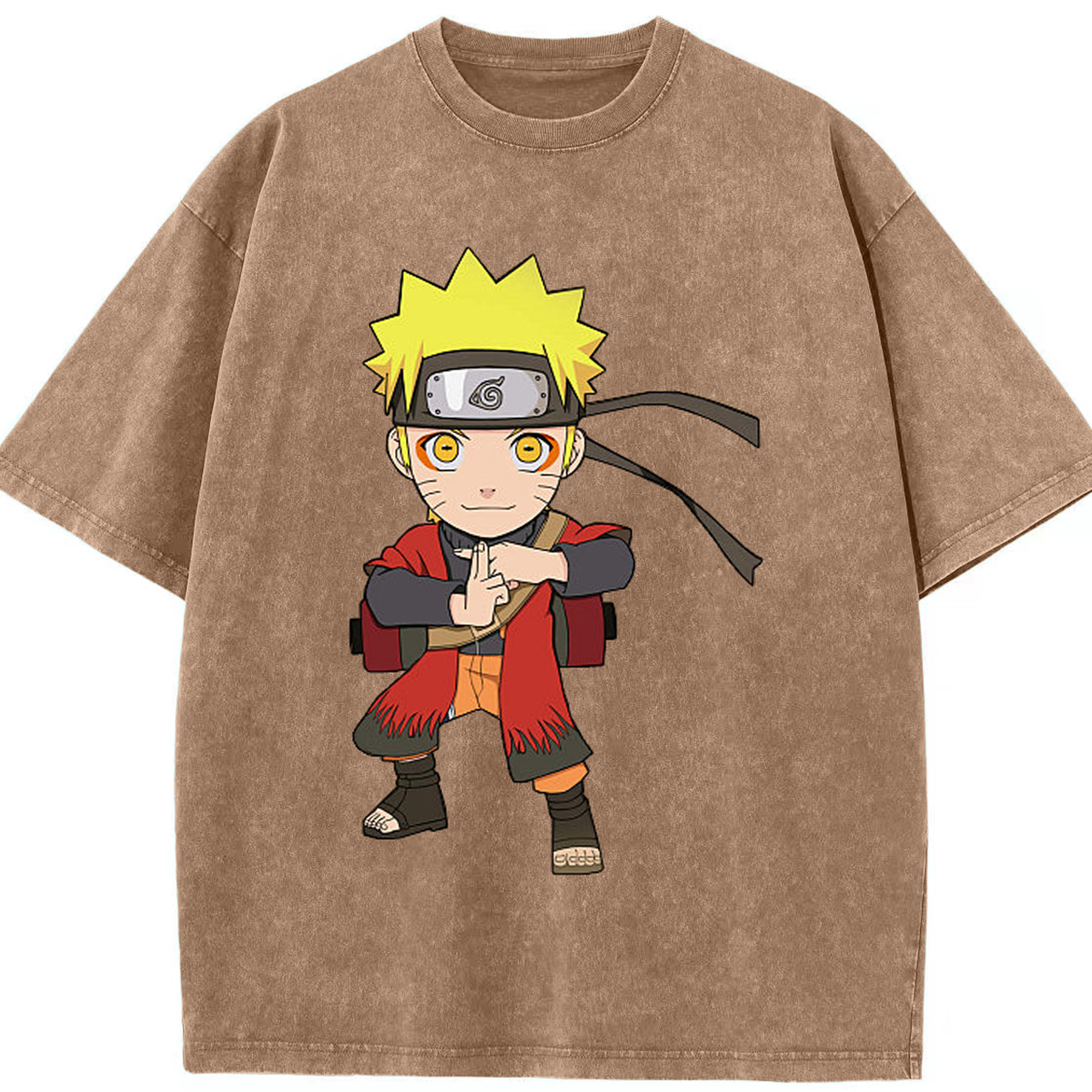 （画像用） NARUTO -ナルト- うずまき ナルト Uzumaki Naruto 綿100% ヴィンテージ風 半袖Tシャツ（フロントプリント）