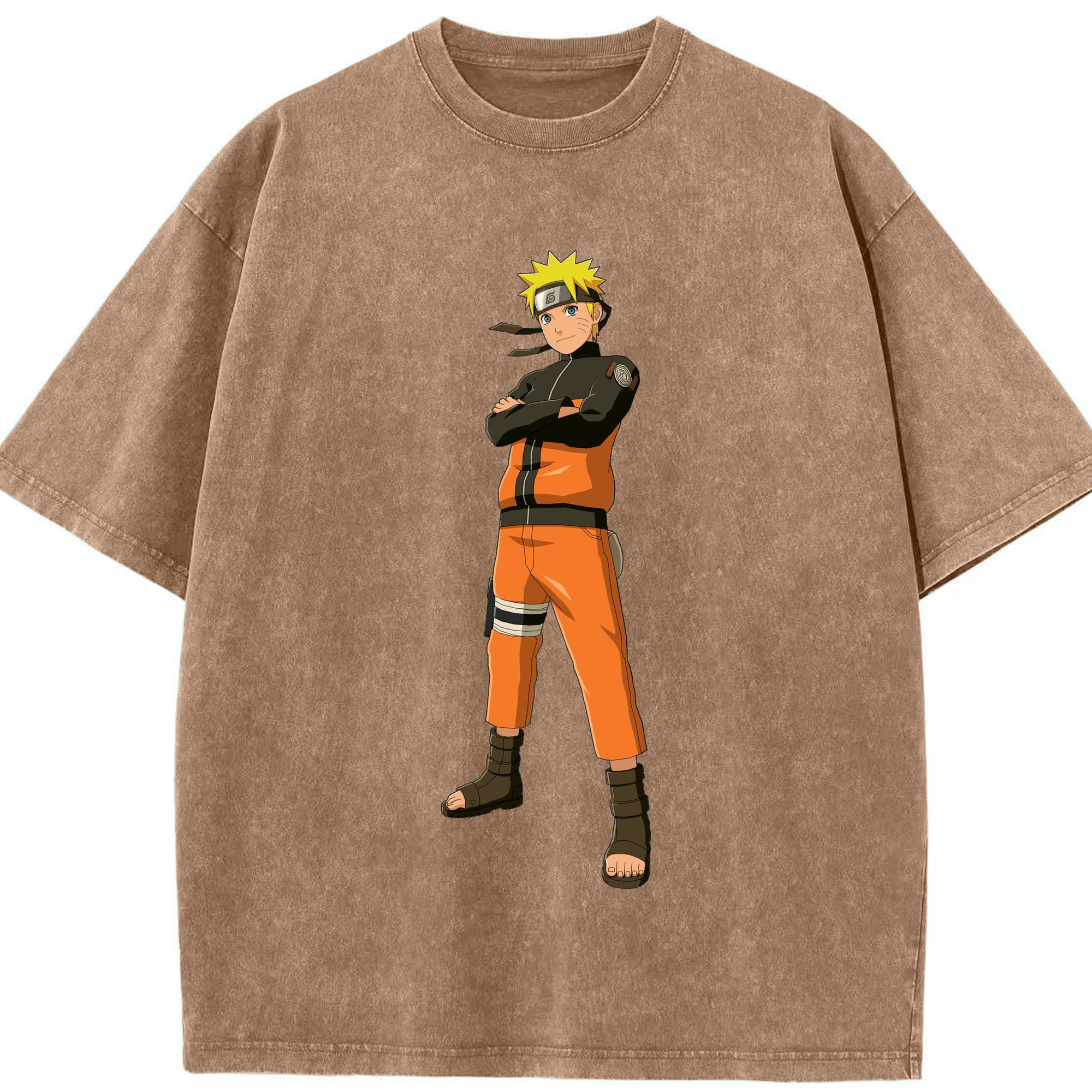 （画像用） NARUTO -ナルト- うずまき ナルト Uzumaki Naruto 綿100% ヴィンテージ風 半袖Tシャツ（フロントプリント）